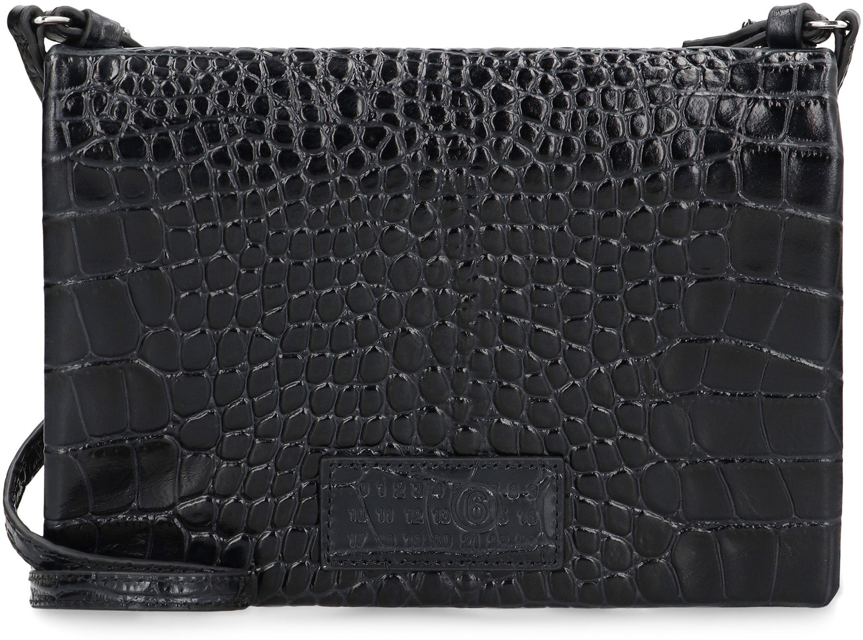 MM6 MAISON MARGIELA Mini Crocodile Print Leather Shoulder Handbag