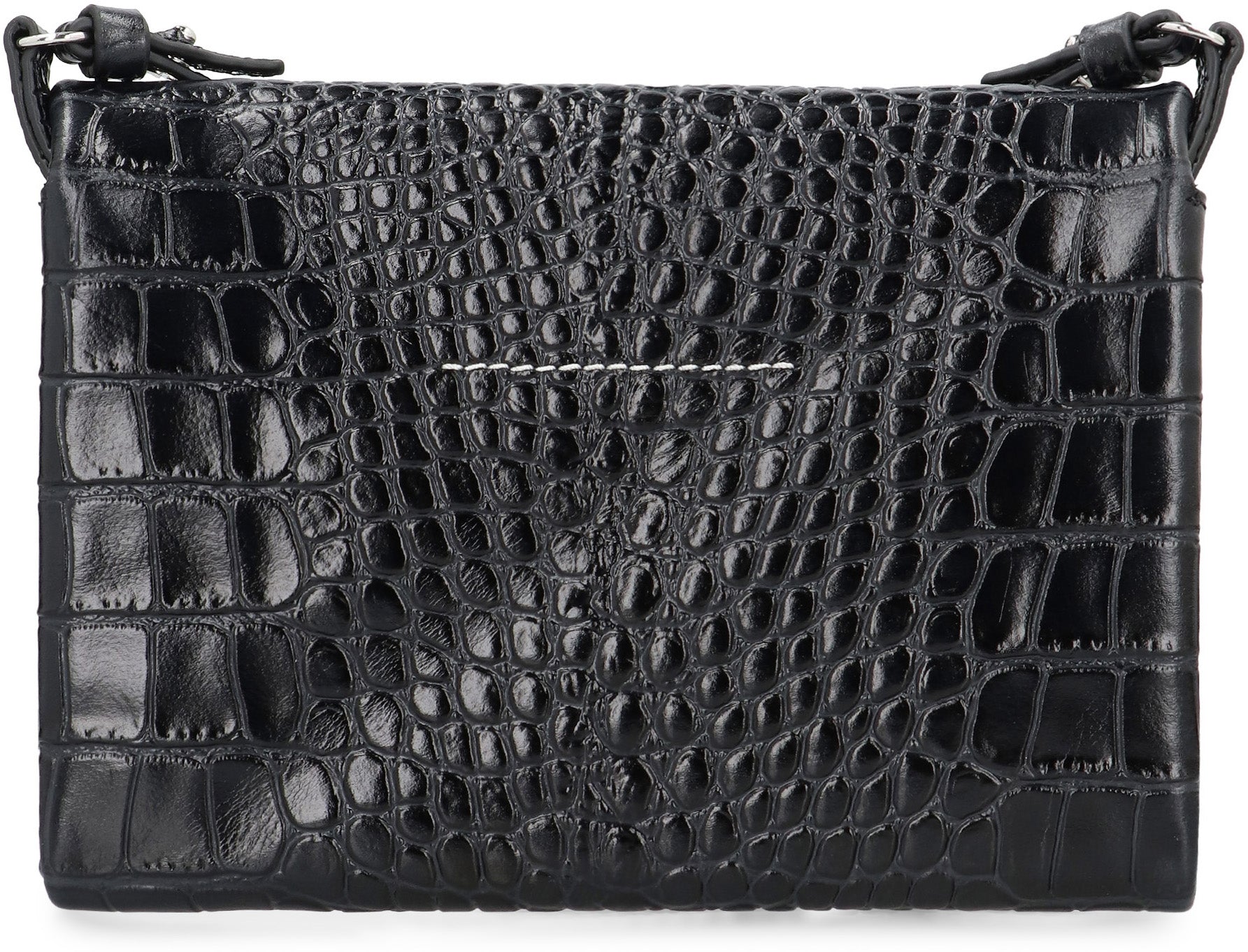 MM6 MAISON MARGIELA Mini Crocodile Print Leather Shoulder Handbag