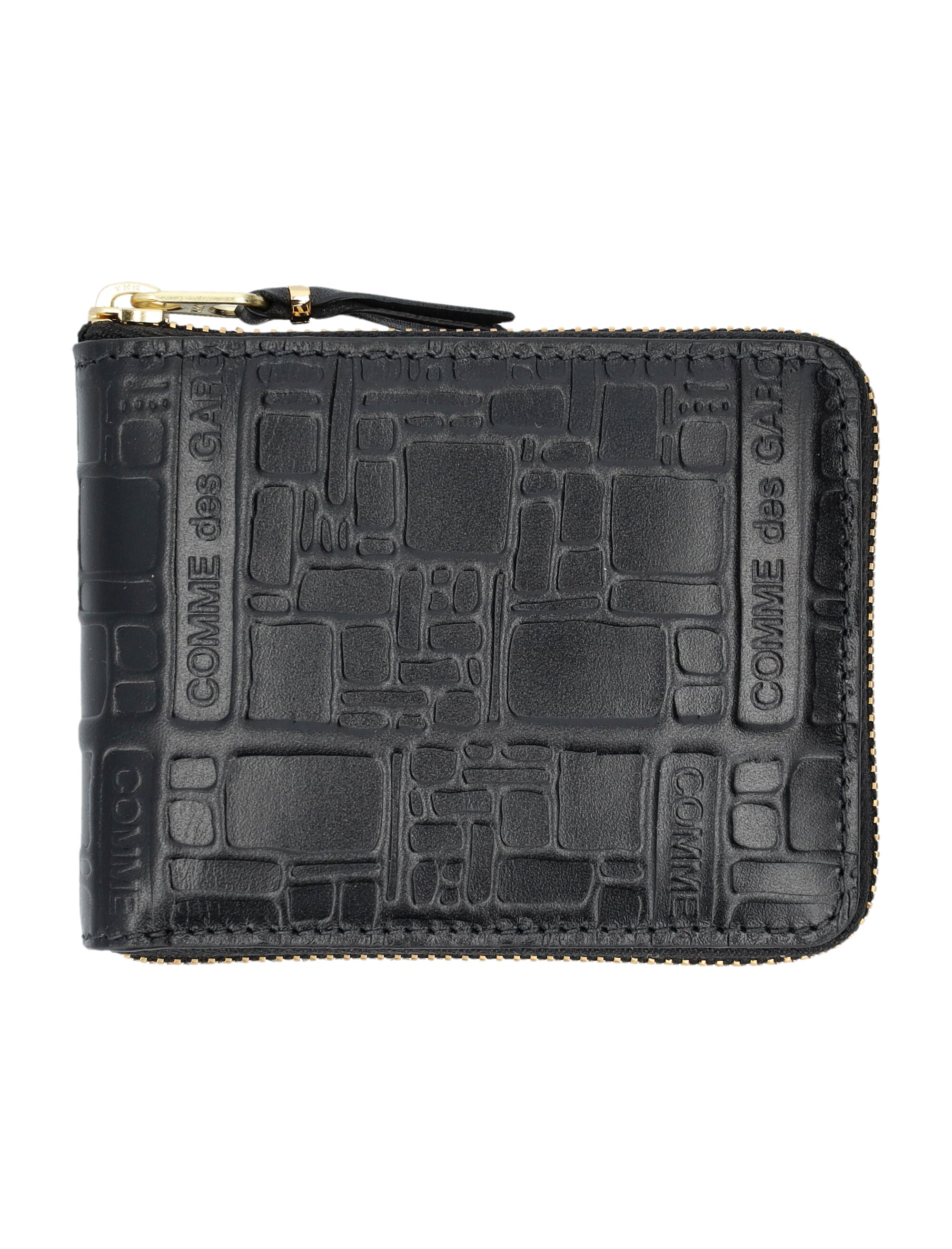 COMME DES GARÇONS WALLET Mini Embossed Logotype Wallet with All-Around Zip Closure