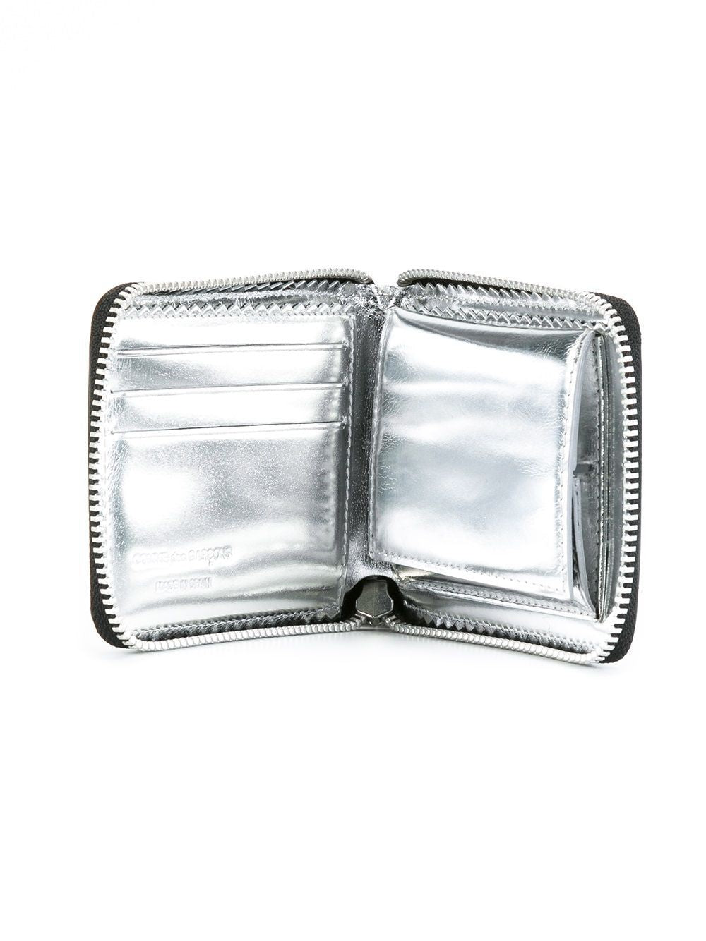 COMME DES GARÇONS Mini Leather Wallet with Silver Accents