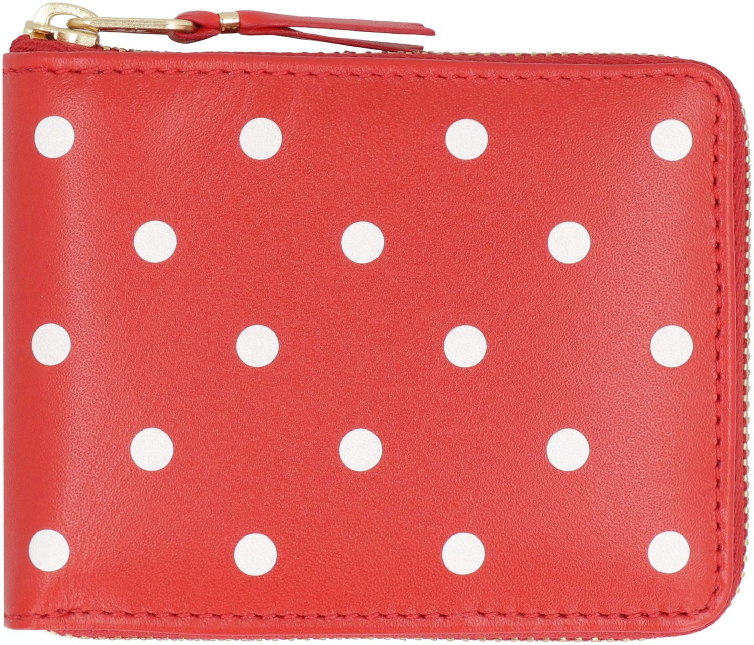 COMME DES GARÇONS WALLET Mini Leather Wallet with Polka-Dot Motif