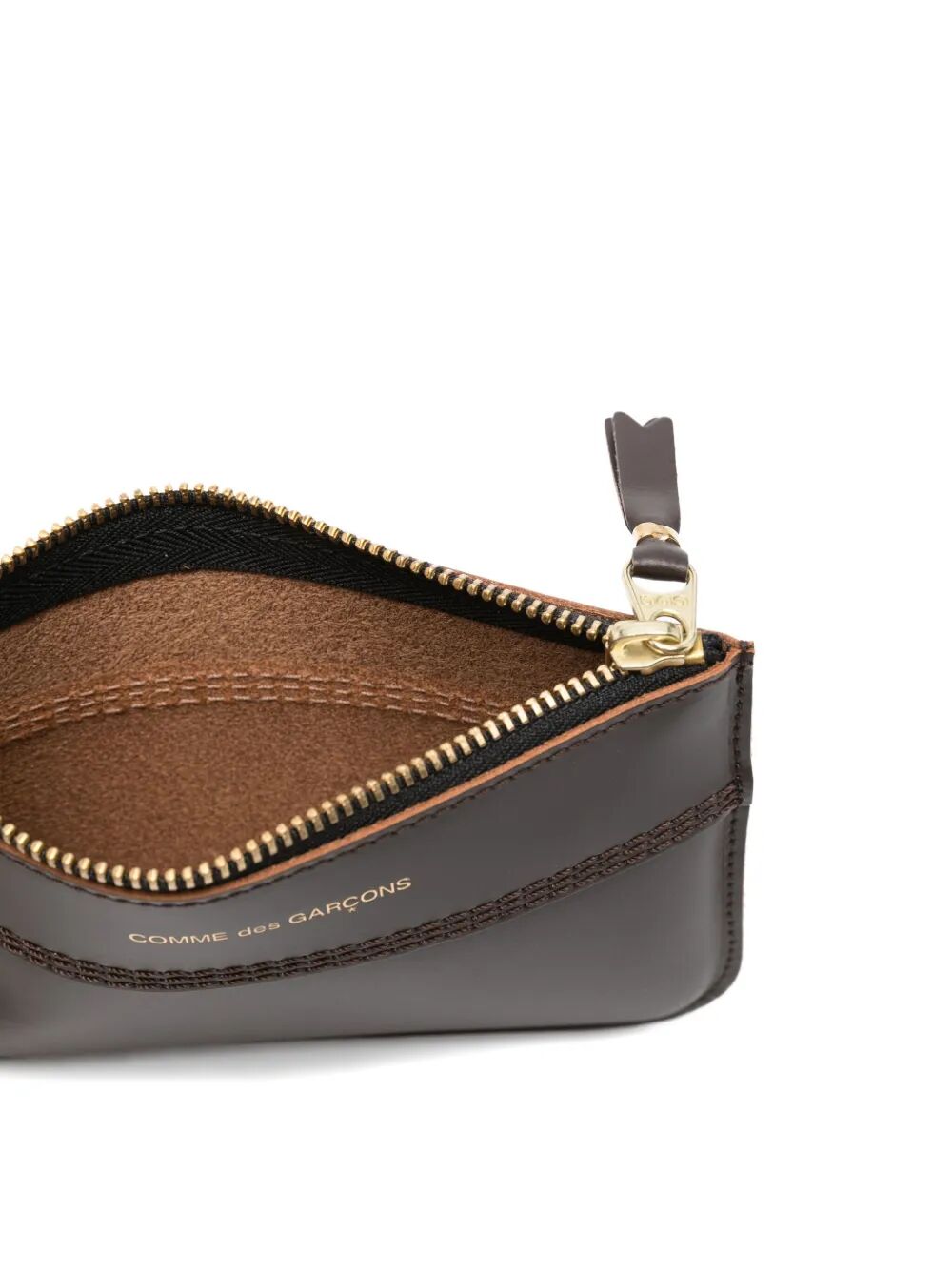 COMME DES GARÇONS WALLET Mini Leather Coin Pouch Handbag with Zip - 14.5 x 10.5 cm