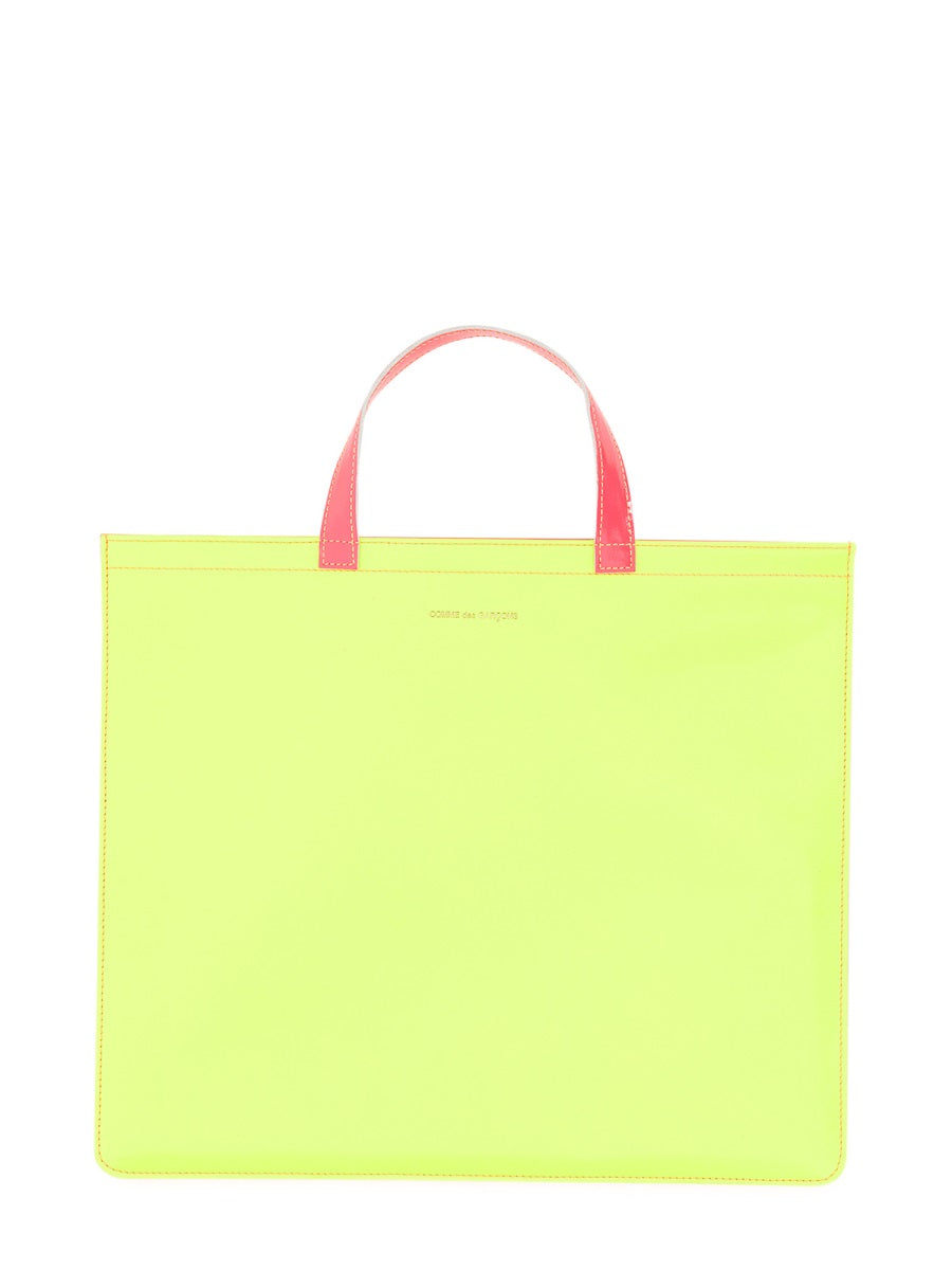 COMME DES GARÇONS WALLET Super Fluo Leather Tote Handbag