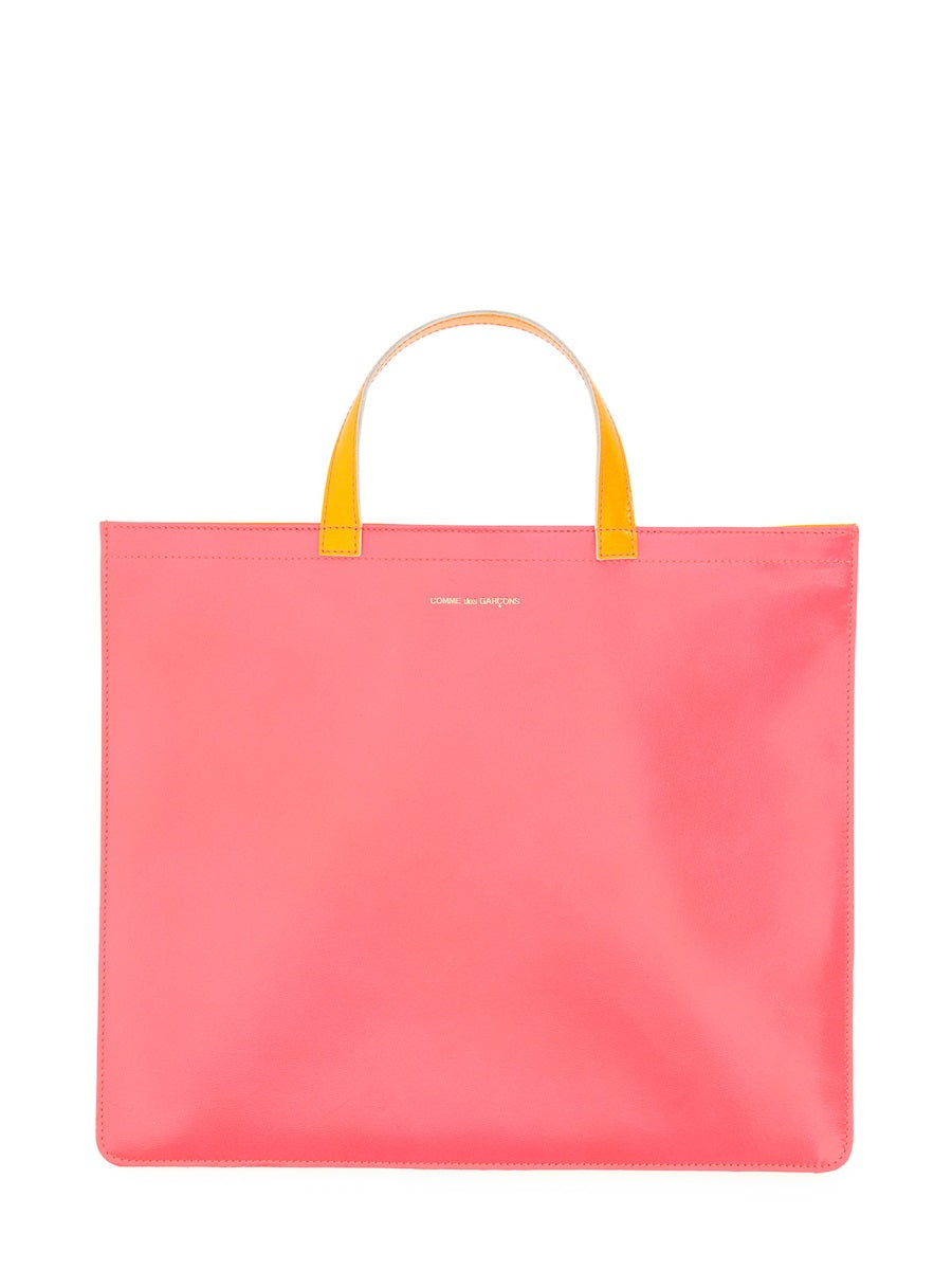 COMME DES GARÇONS WALLET Super Fluo Leather Tote Handbag