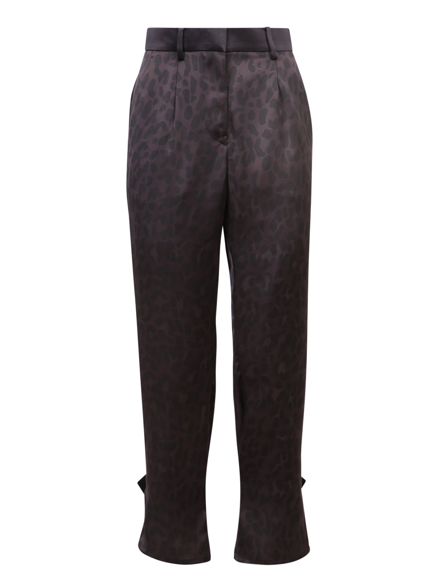 SACAI Chic High-Waisted Trousers with Trendy Belted Cuffs