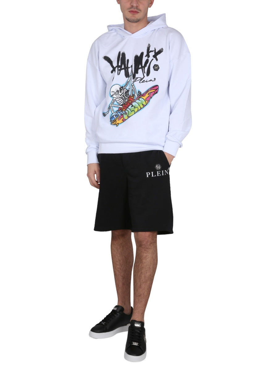 PHILIPP PLEIN Hooded Front Logo Sweatshirt for Men