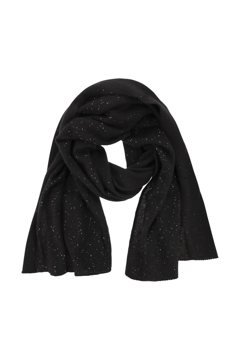 FABIANA FILIPPI Elegant Designer Scarf with Micro Sequins - 196 x 68 cm
