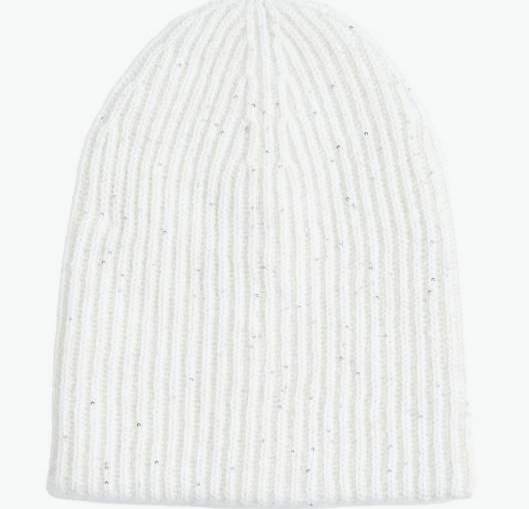 FABIANA FILIPPI Ribbed Knit Sequin Embellished Hat for Women