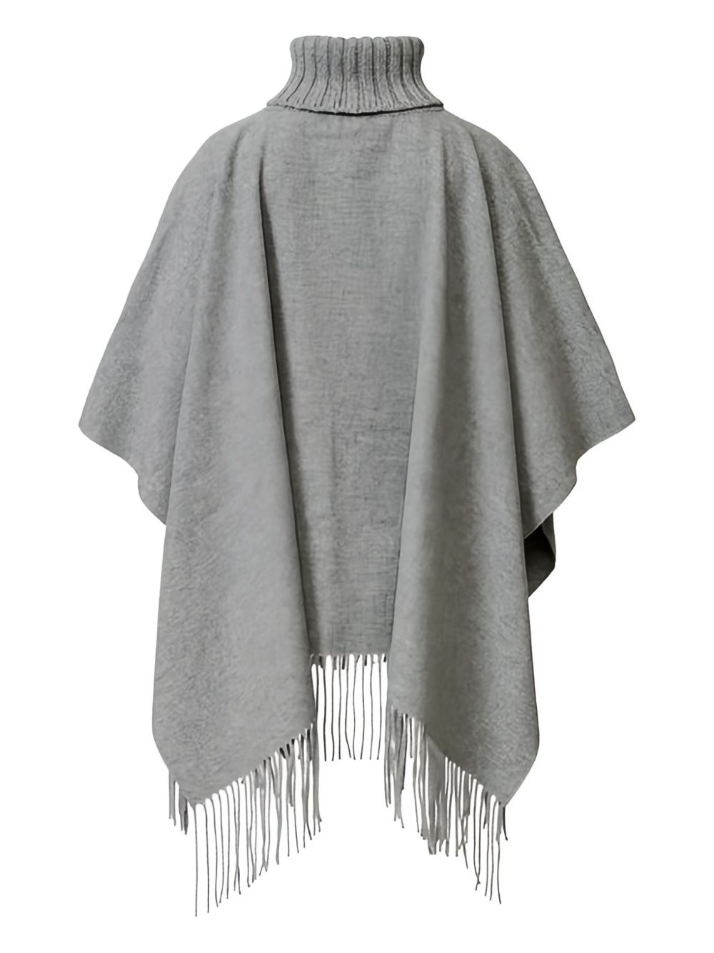 FABIANA FILIPPI Stylish Wool Blend Sweater with Ribbed Collar and Fringed Hem