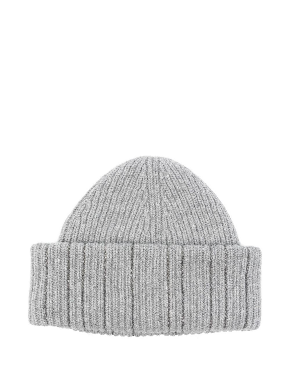 FABIANA FILIPPI Ribbed Wool Beanie with Metallic Detail - FW25