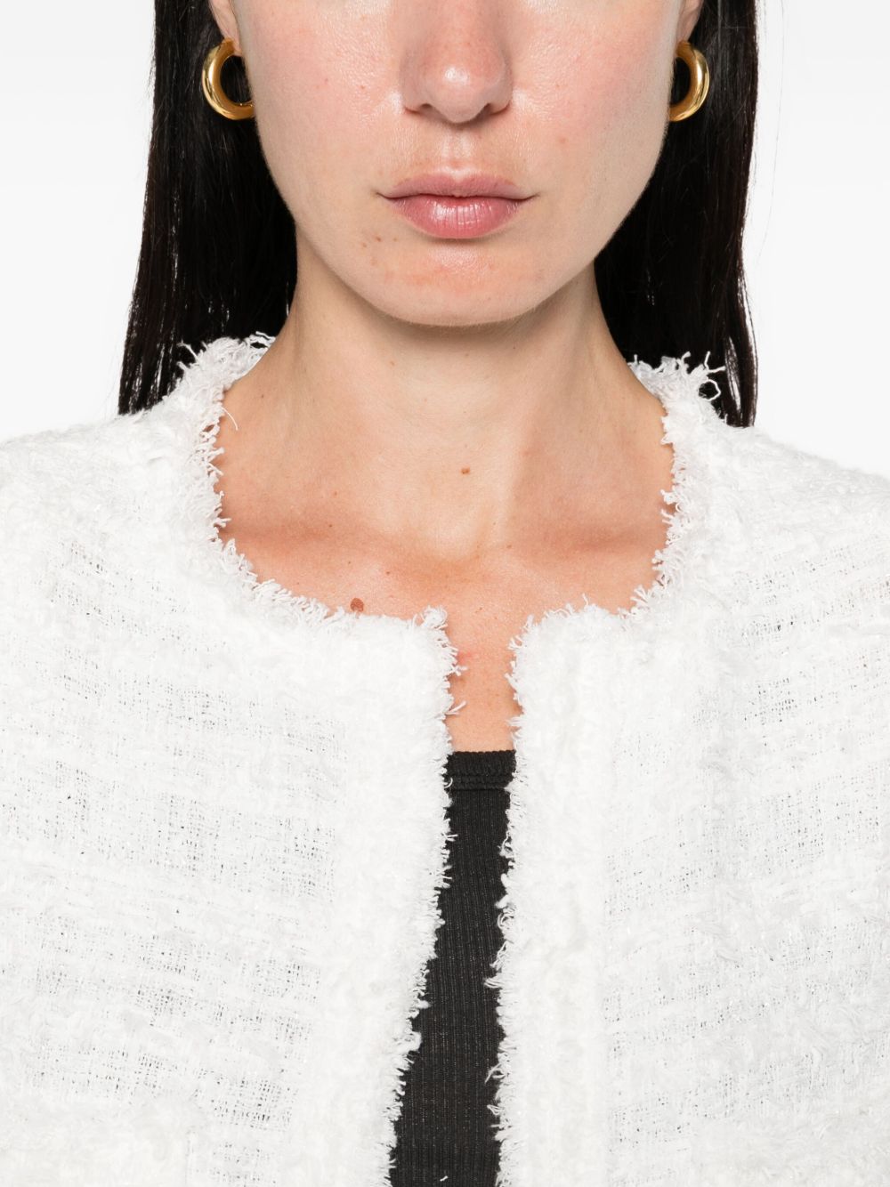 IRO Cotton Blend Jacket with Frayed Edges - Women’s Fall Outerwear