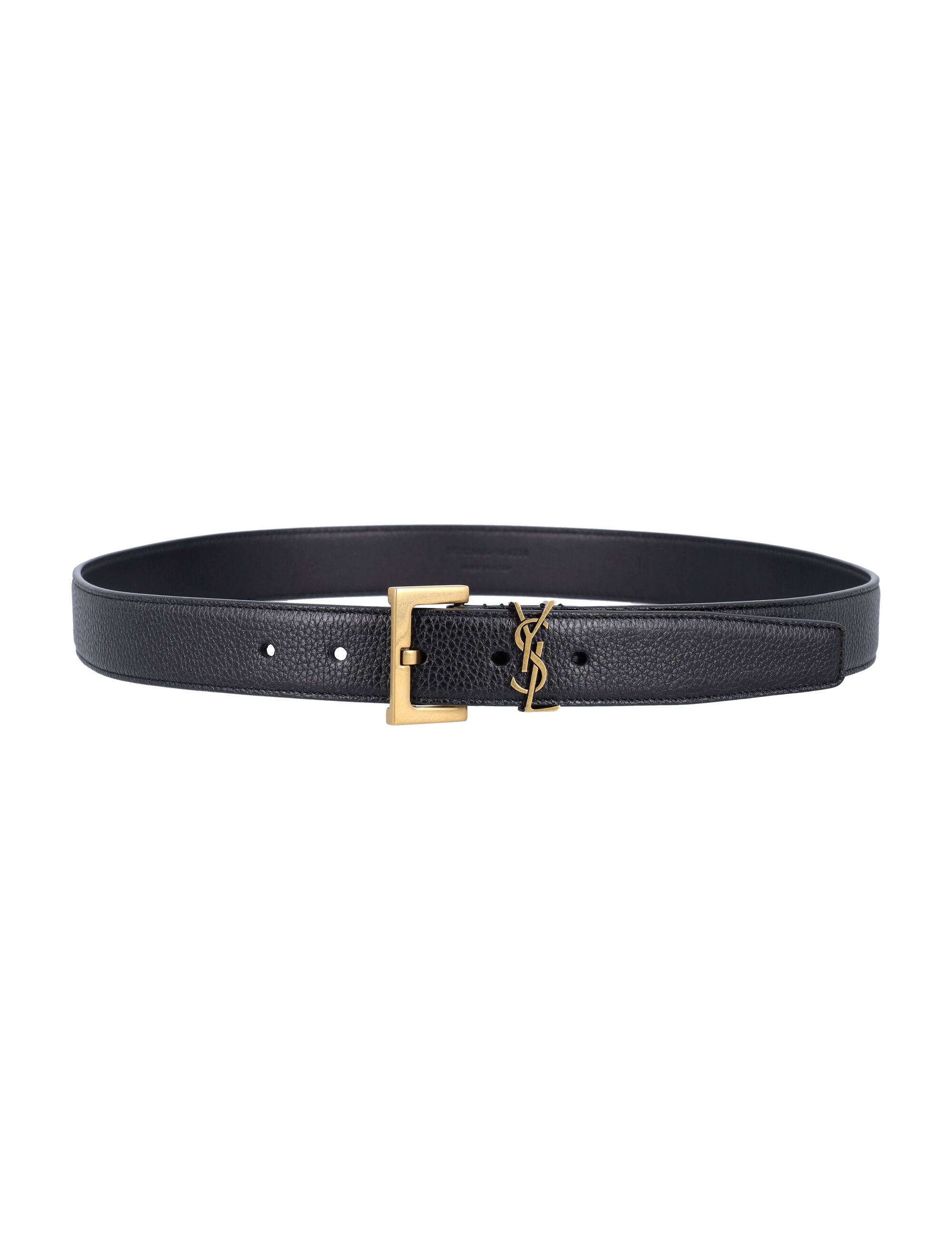 SAINT LAURENT PARIS Cassandra Belt with Square Logo Buckle