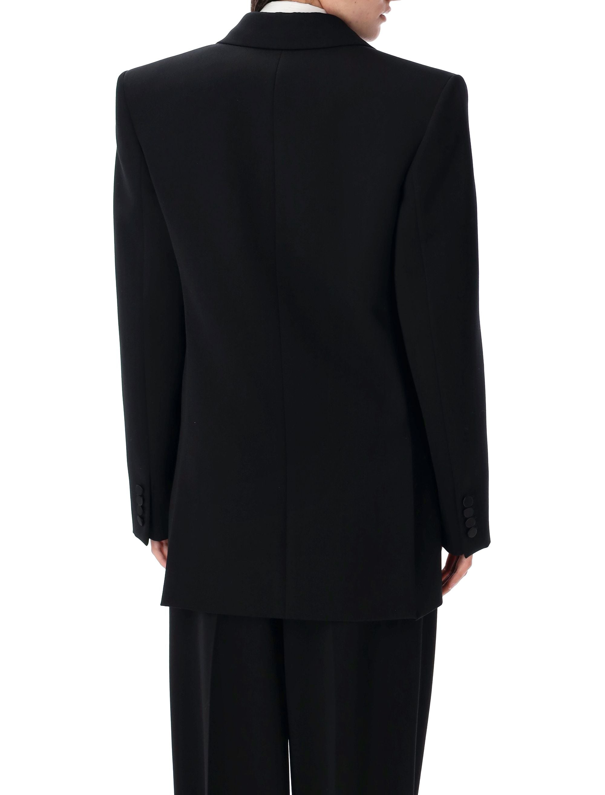 SAINT LAURENT PARIS Double-Breasted Tuxedo Jacket in Size 36