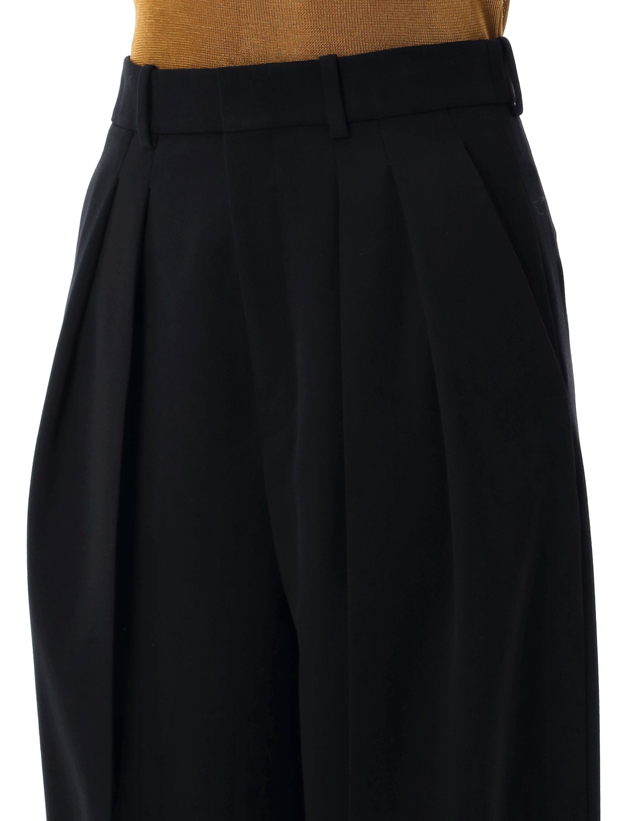 SAINT LAURENT PARIS Grain of Poudre Wide-Leg Pants - Size 36