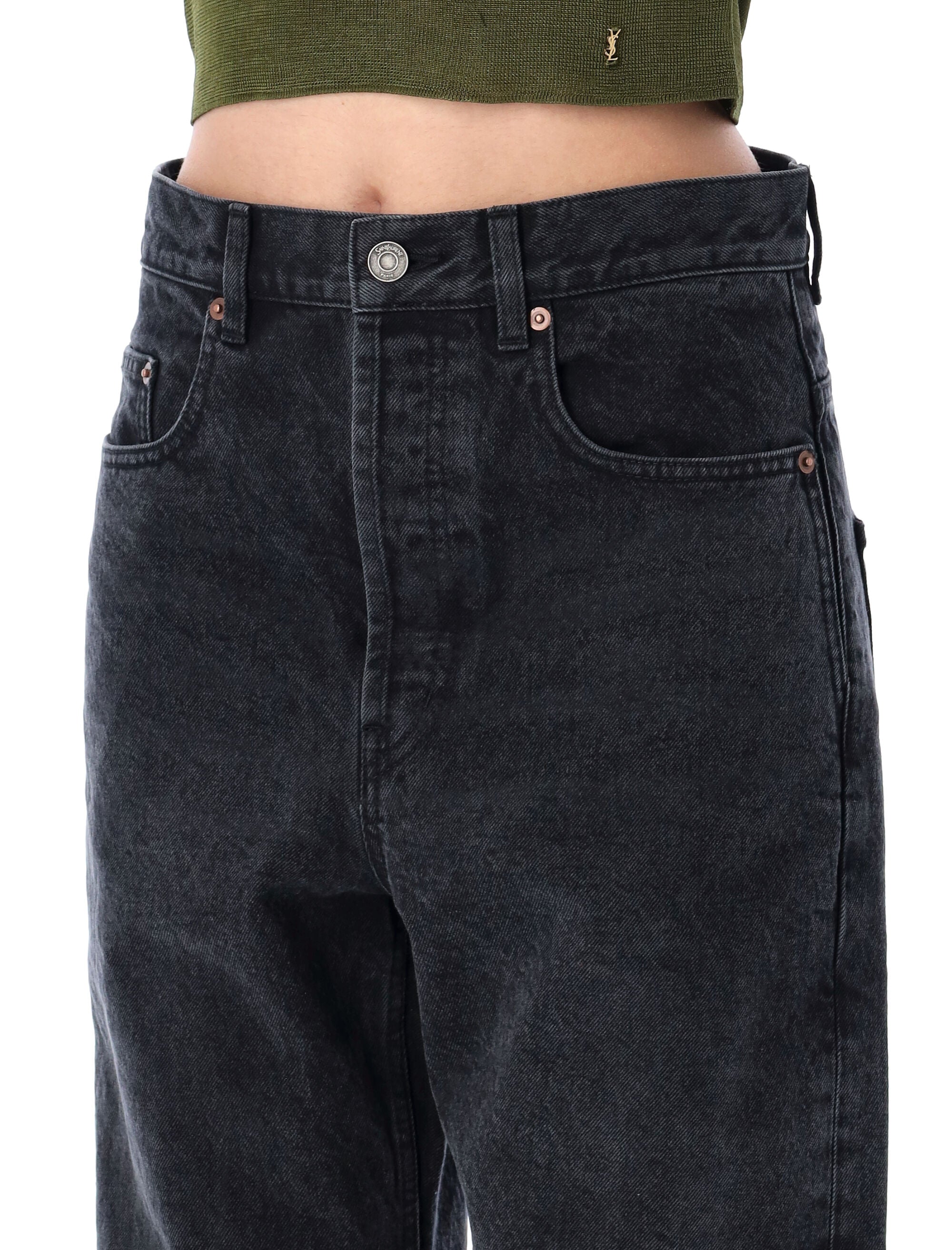 SAINT LAURENT PARIS High-Rise Carrot-Fit Jeans for Women