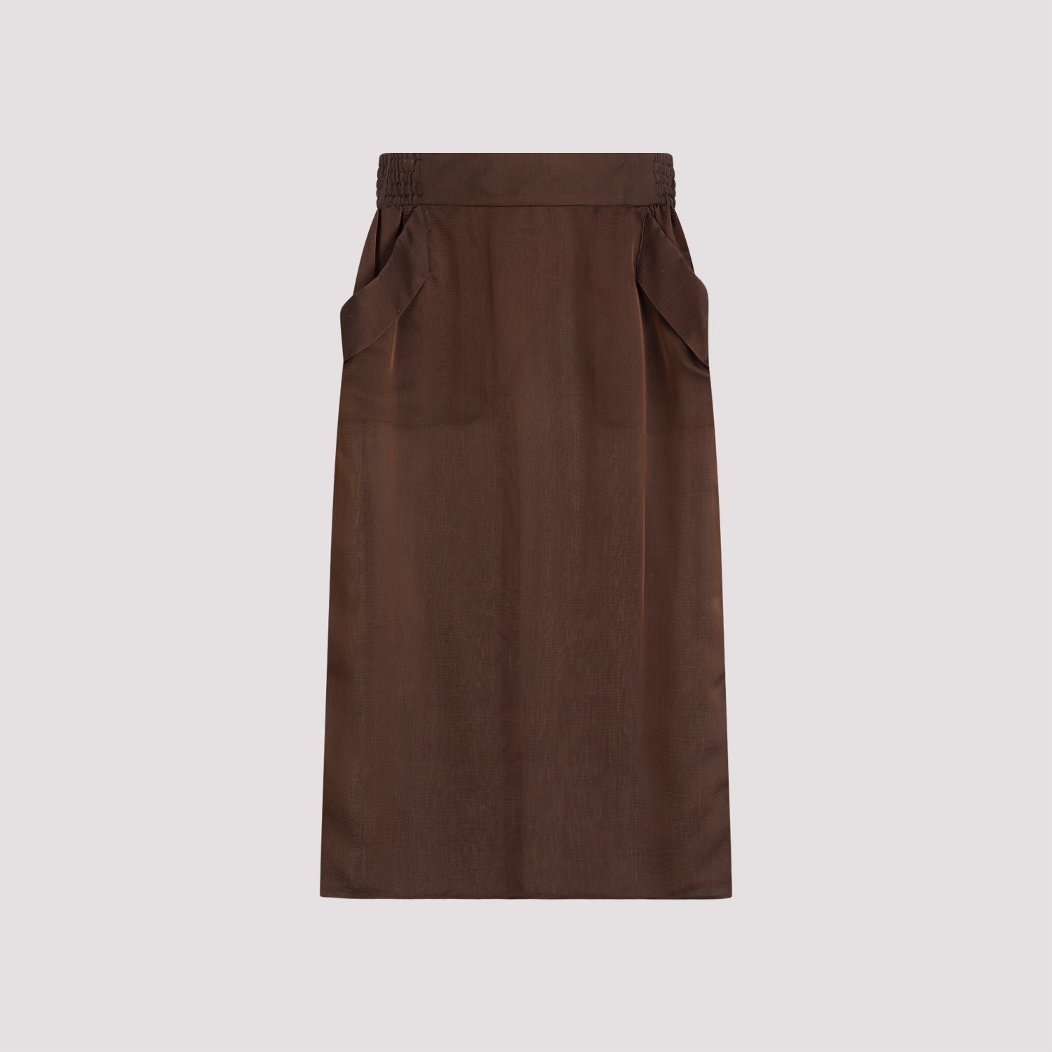 SAINT LAURENT Luxurious Silk Midi Skirt