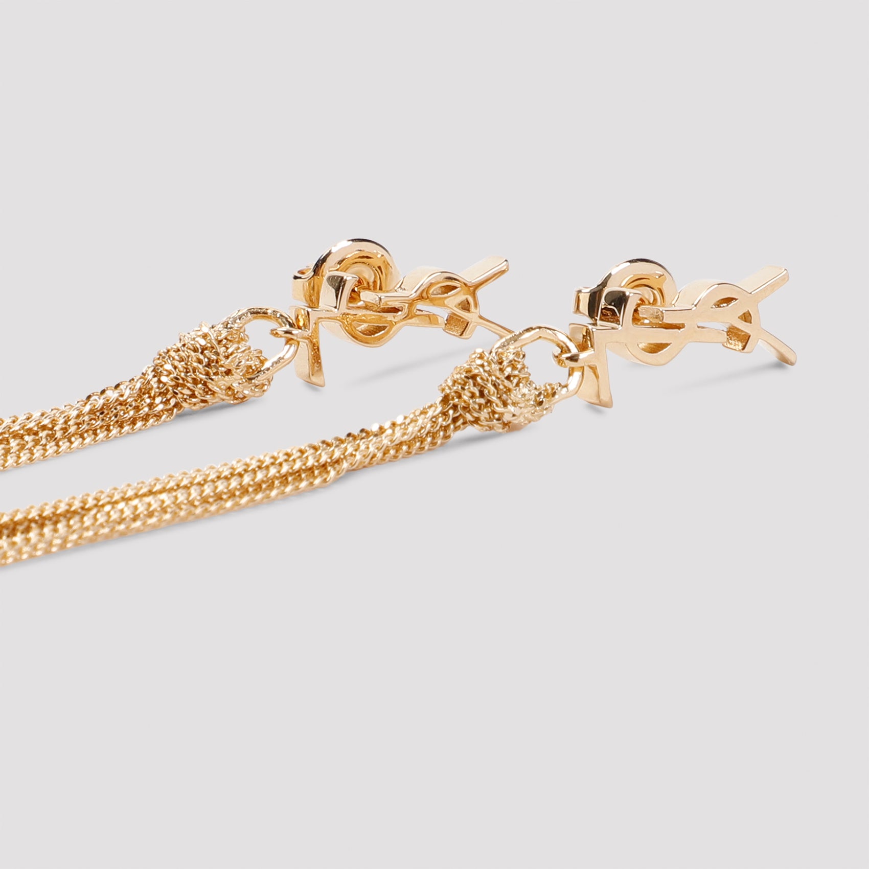 SAINT LAURENT Stunning Metallic Brass Earrings
