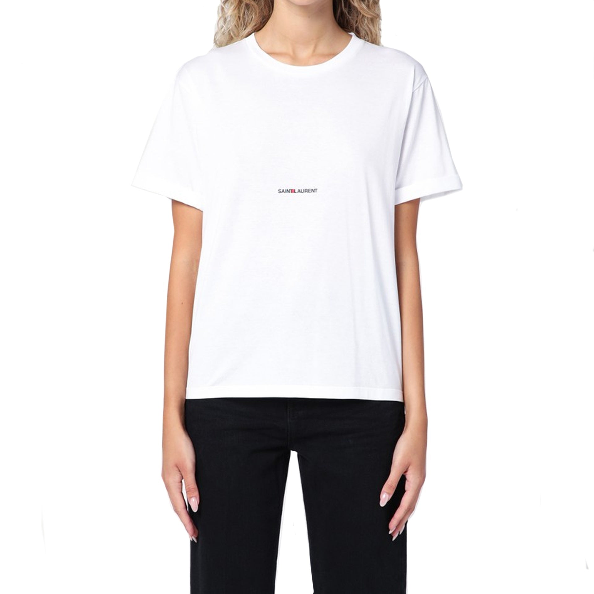 SAINT LAURENT Cotton Logo T-Shirt - Women's