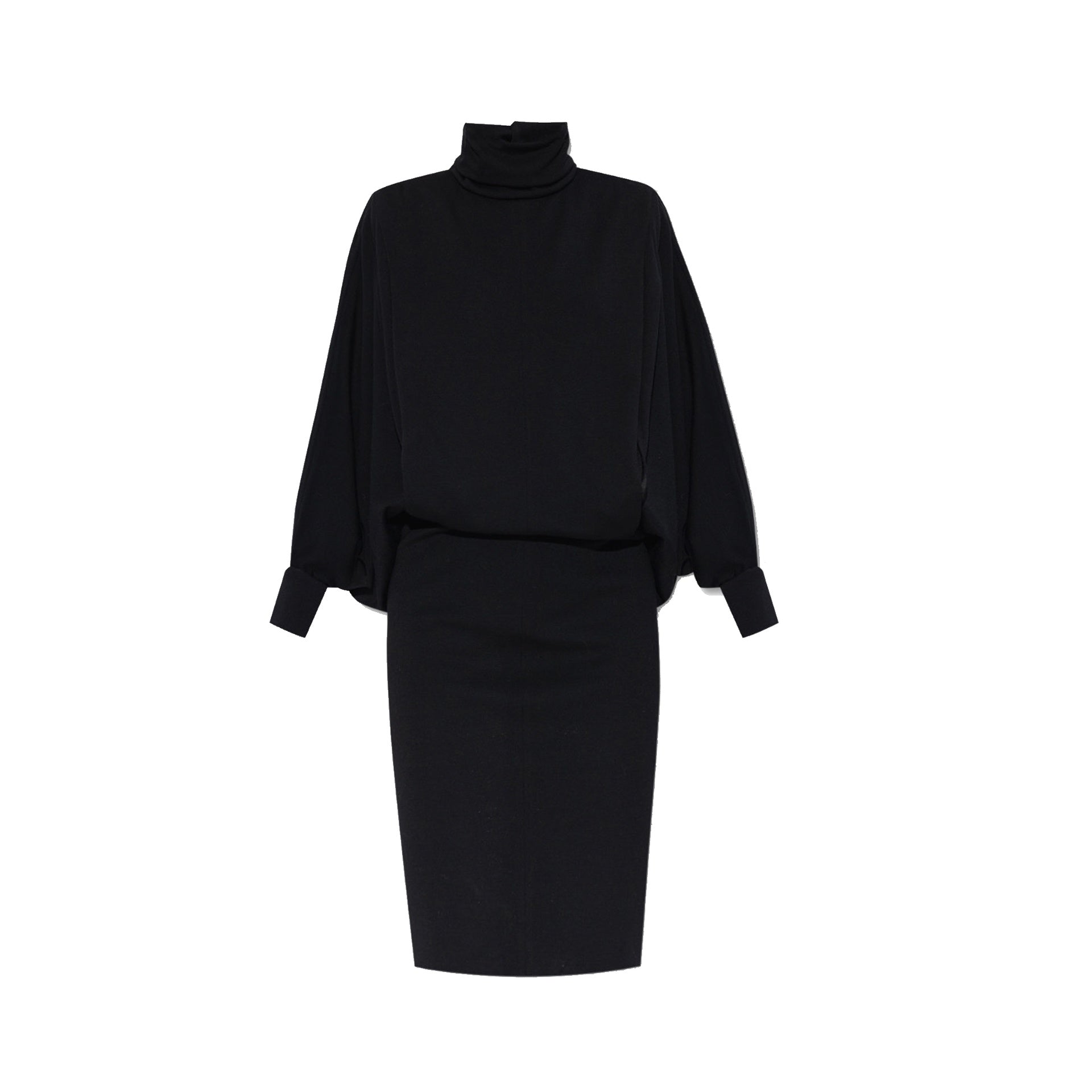 SAINT LAURENT Wool Dress with Stand-Up Collar for Women - Fall/Winter Collection
