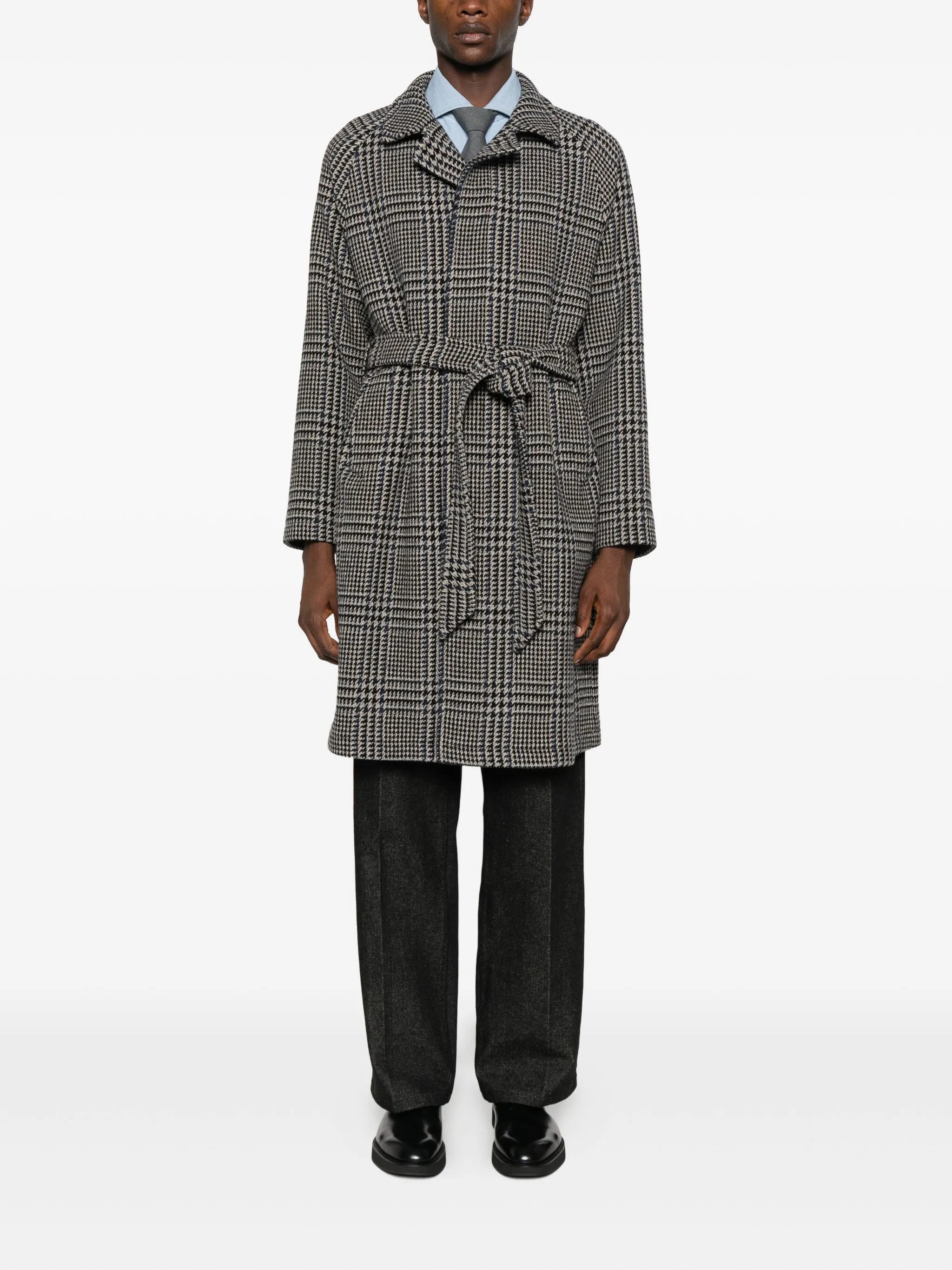 TAGLIATORE Men's Wool Jacket with Belt Loops and Button Closure