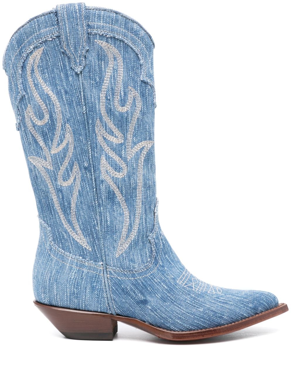 SONORA Denim Texan Boots - Slip-On Style