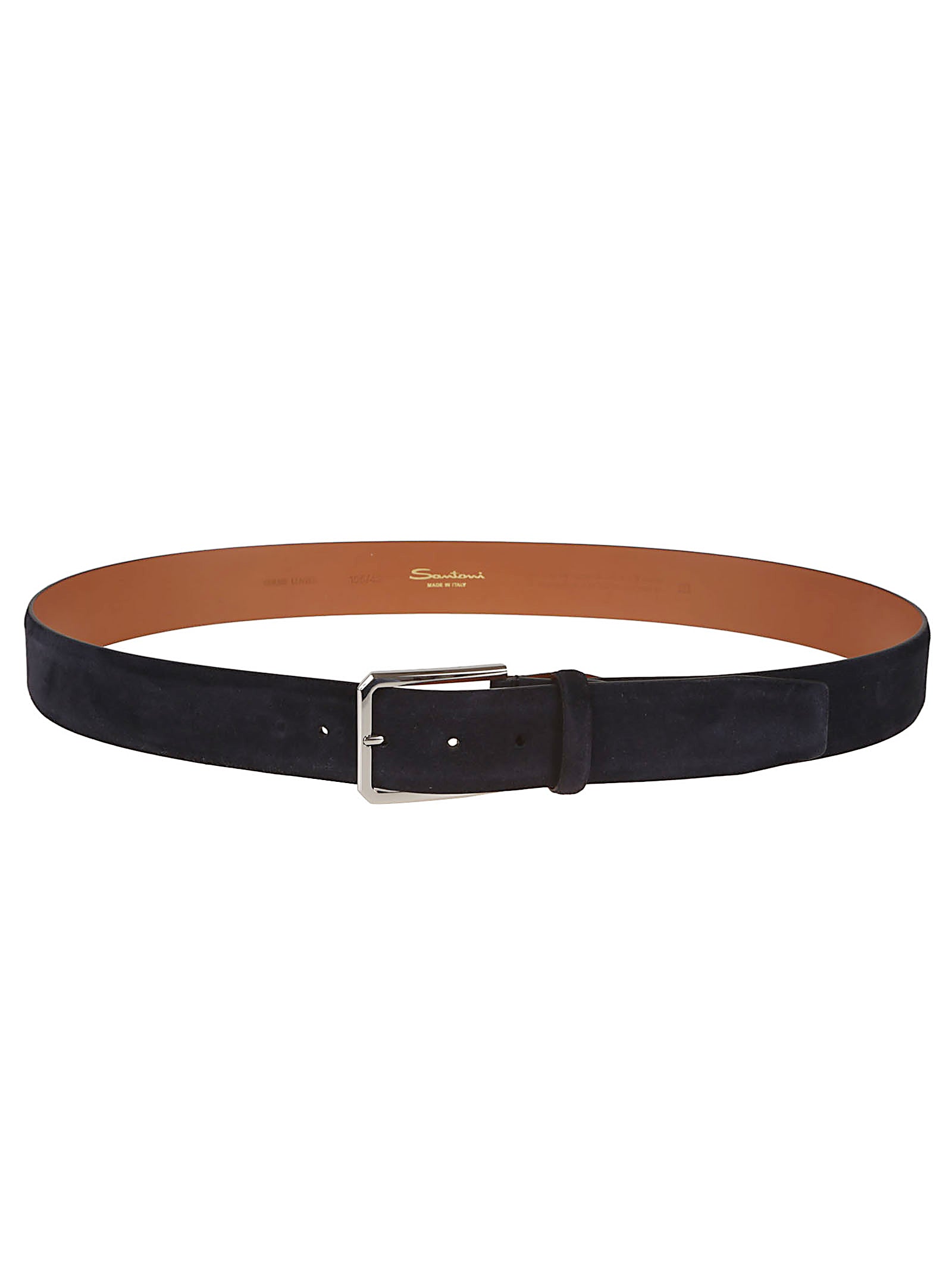 SANTONI Refined Leather Belt for Men - SS25