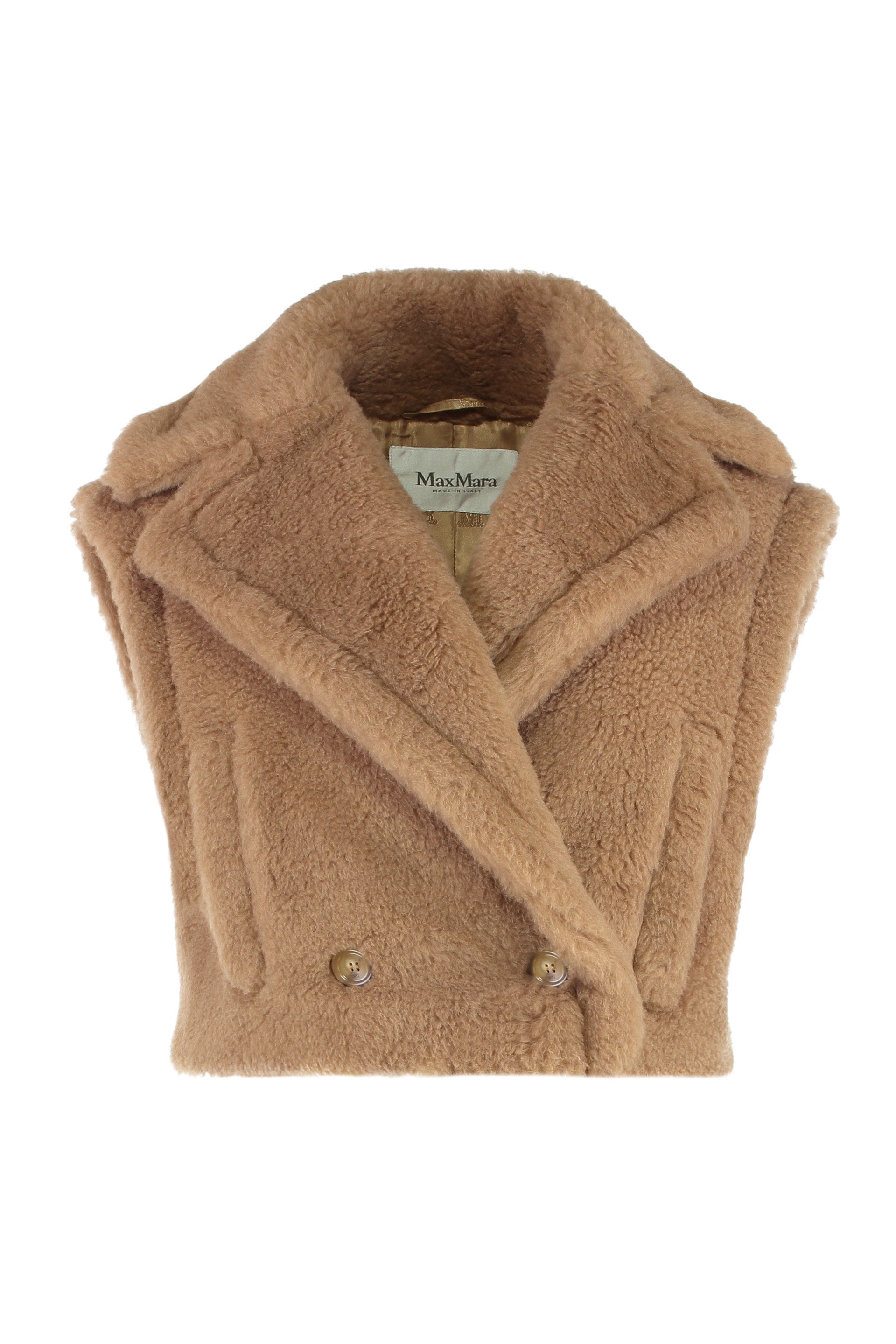 MAX MARA Teddy Fabric Crop Jacket with Removable Inner Layer