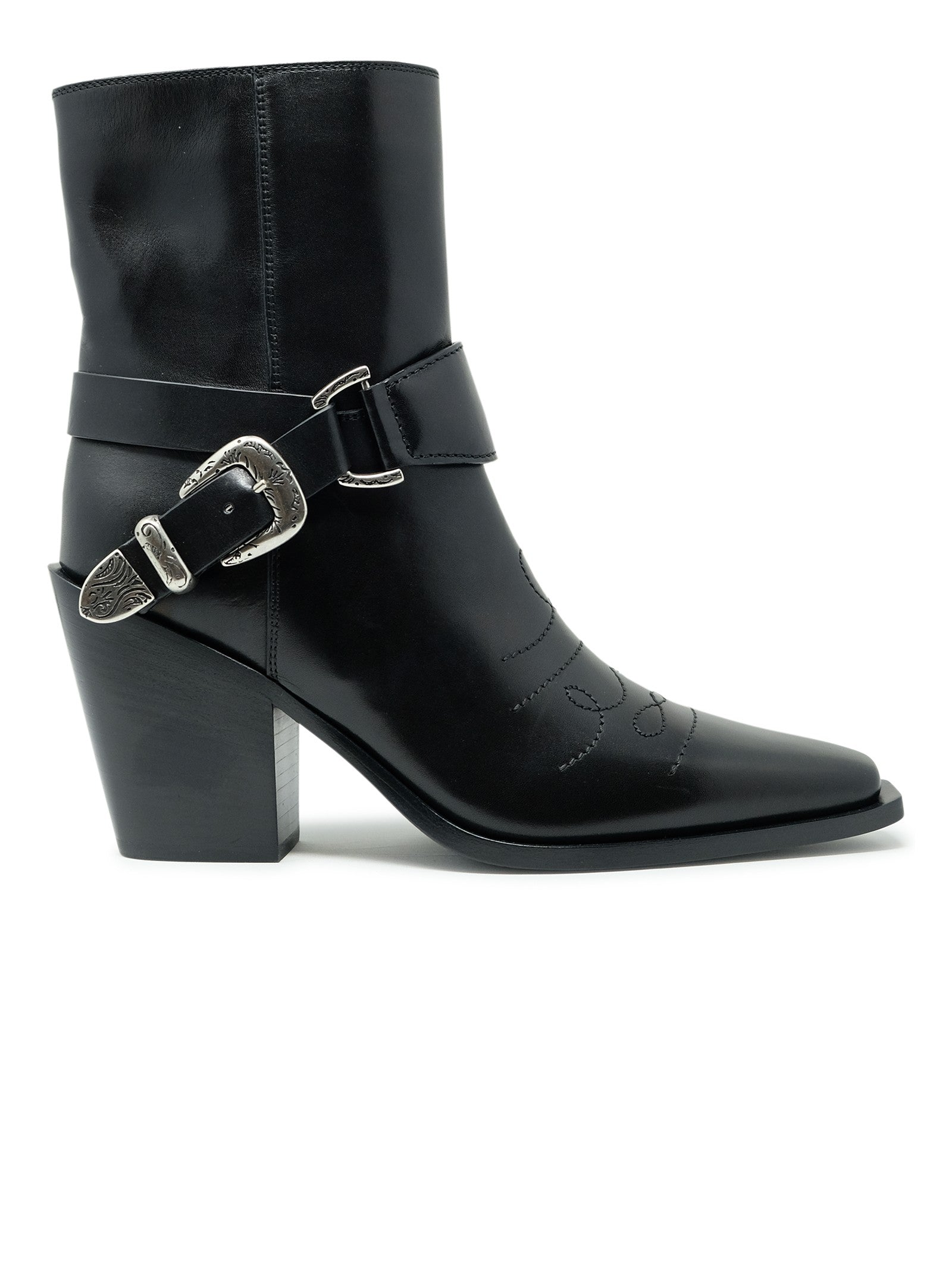 SARTORE Elegant Leather Ankle Boots with 8 cm Heel