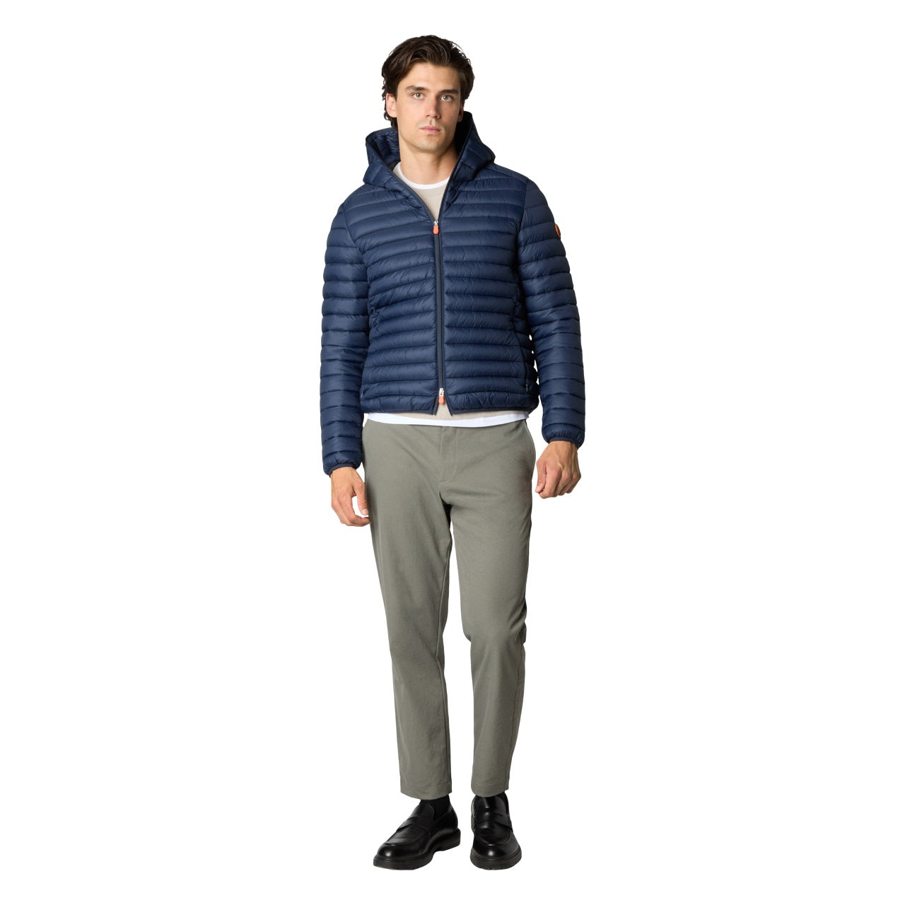 SAVE THE DUCK Men's Lightweight Jacket with Two-Way Hood - Regular Fit