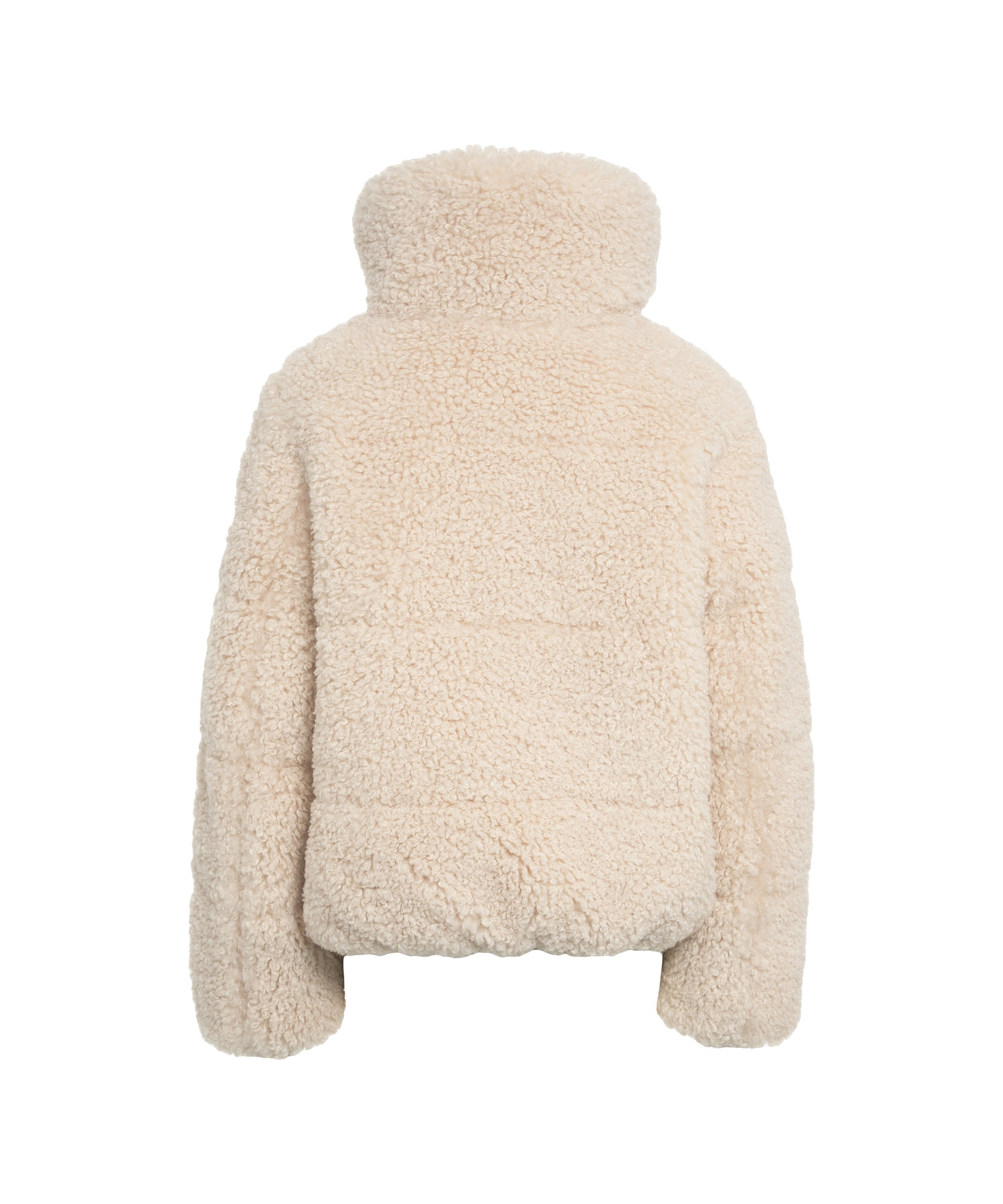 SAVE THE DUCK Cropped Faux Fur Jacket with High Collar