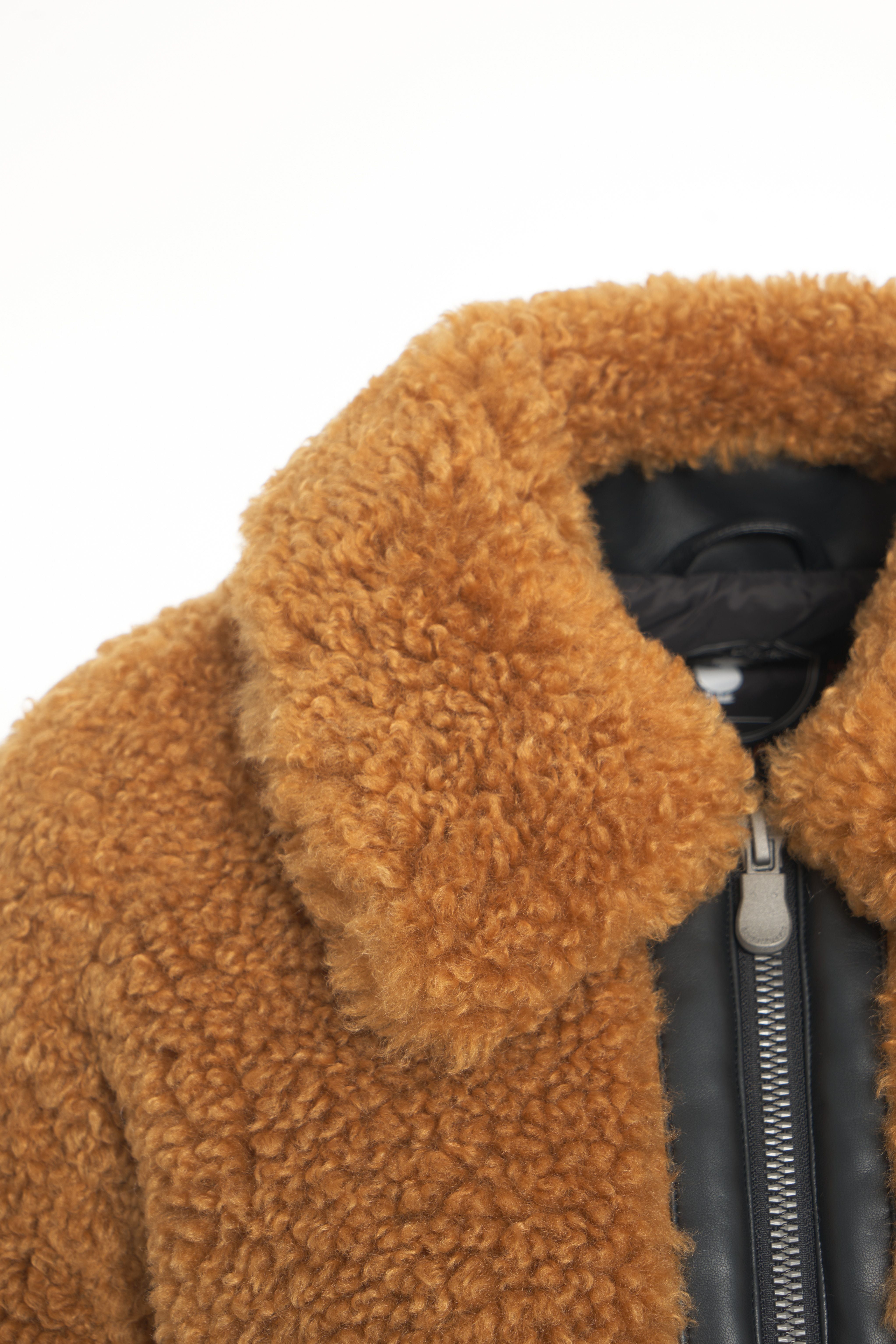 SAVE THE DUCK Faux Fur Biker Jacket for Women - 'Hester' Style