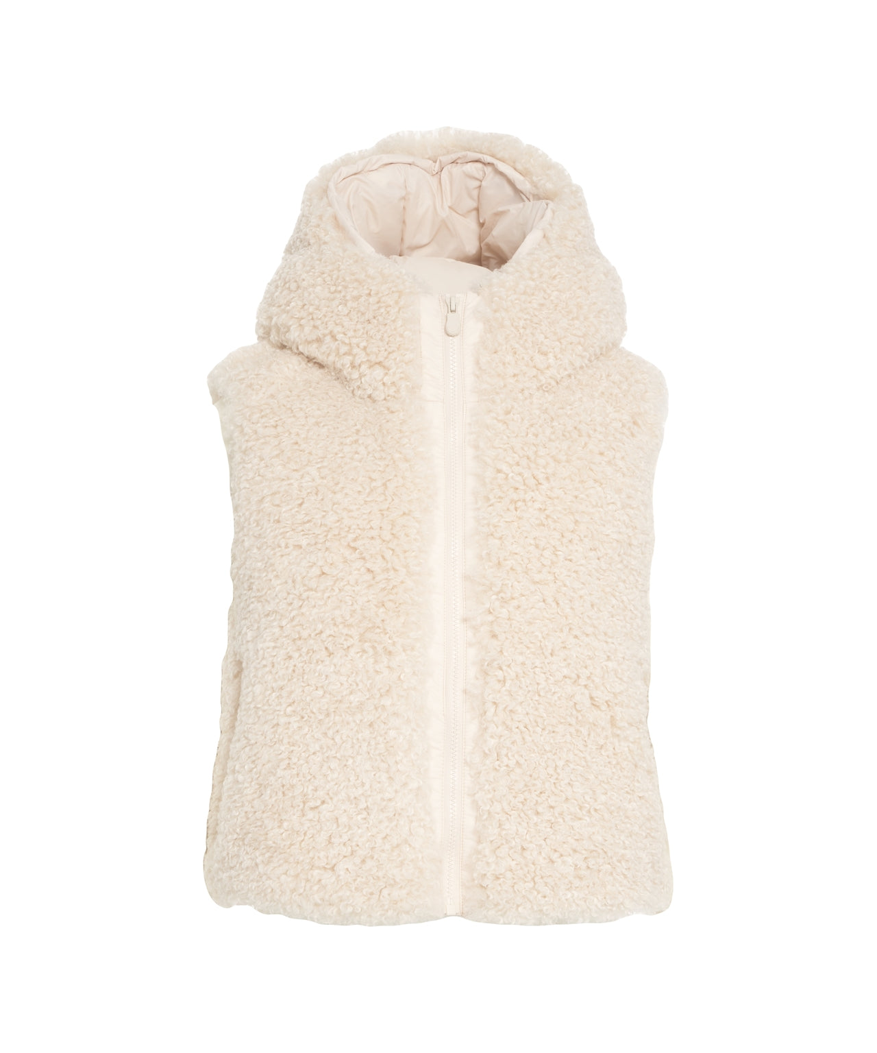SAVE THE DUCK Cozy Faux Fur Gilet with Hood for Women
