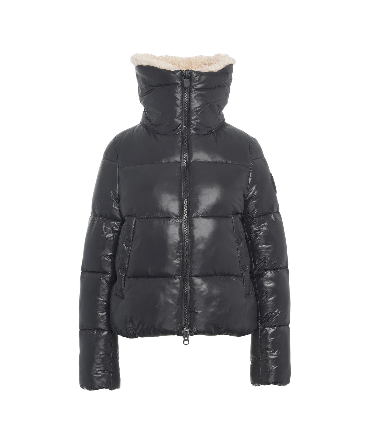 SAVE THE DUCK Women's Puffer Jacket with Faux Fur Collar