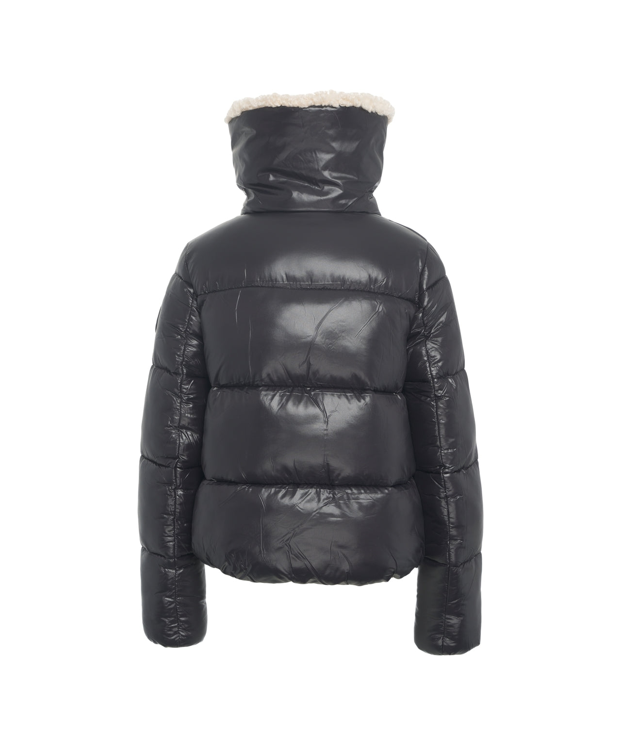 SAVE THE DUCK Women's Puffer Jacket with Faux Fur Collar
