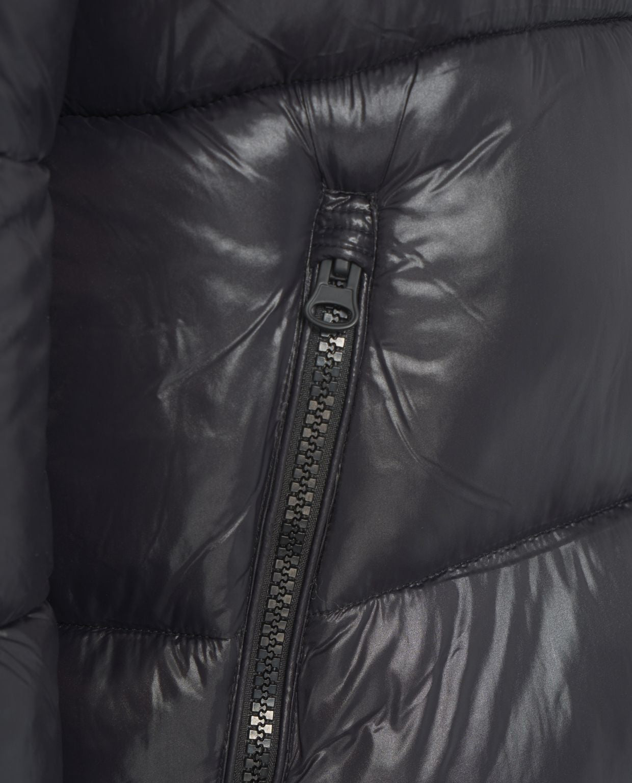 SAVE THE DUCK Quilted Down Jacket with High Collar - Women's Long Style