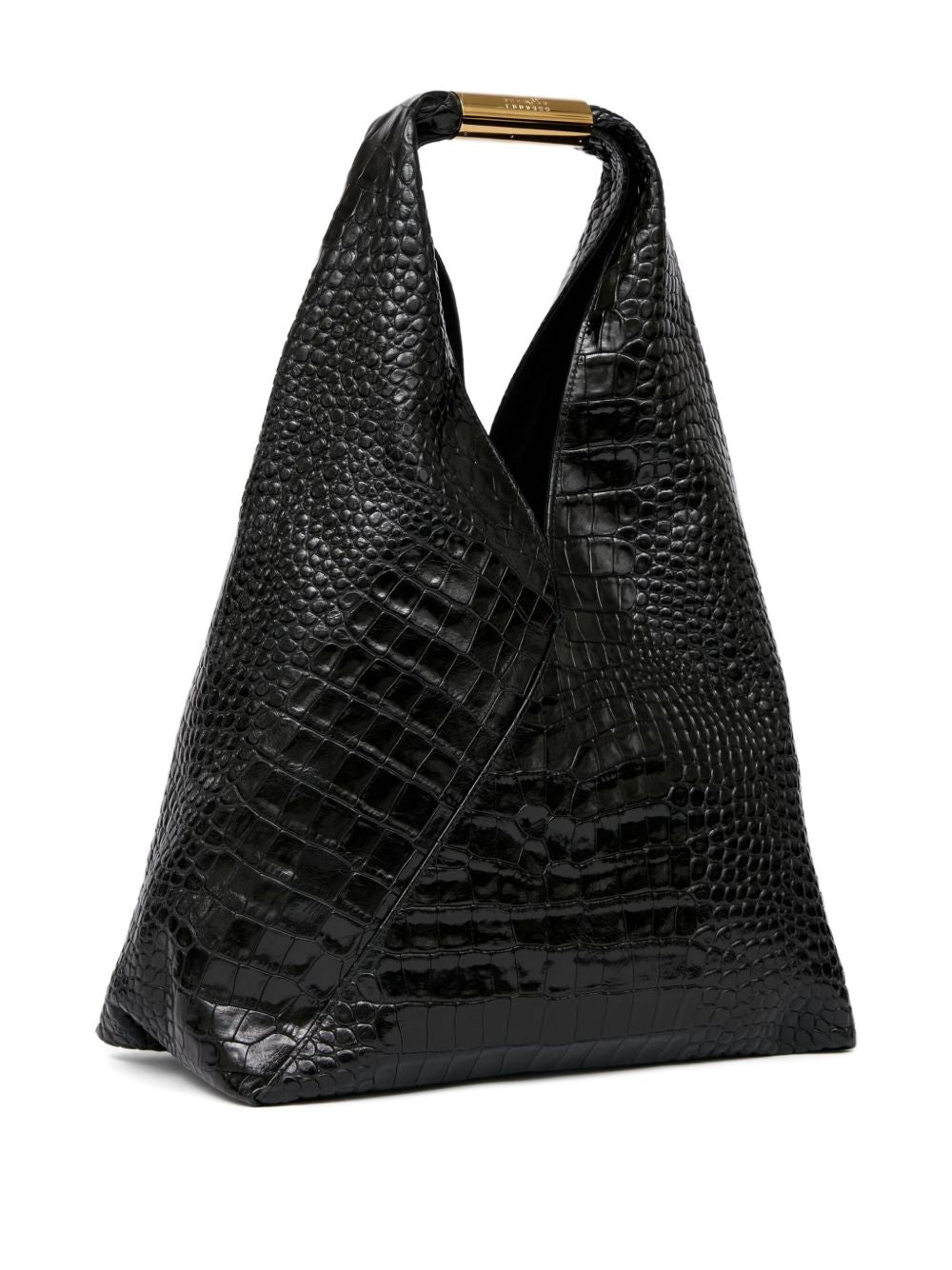 MM6 MAISON MARGIELA Sculptural Mini Handbag in Crocodile-Embossed Leather