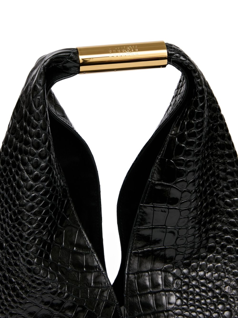 MM6 MAISON MARGIELA Medium Croco-Embossed Leather Handbag with Top Handle