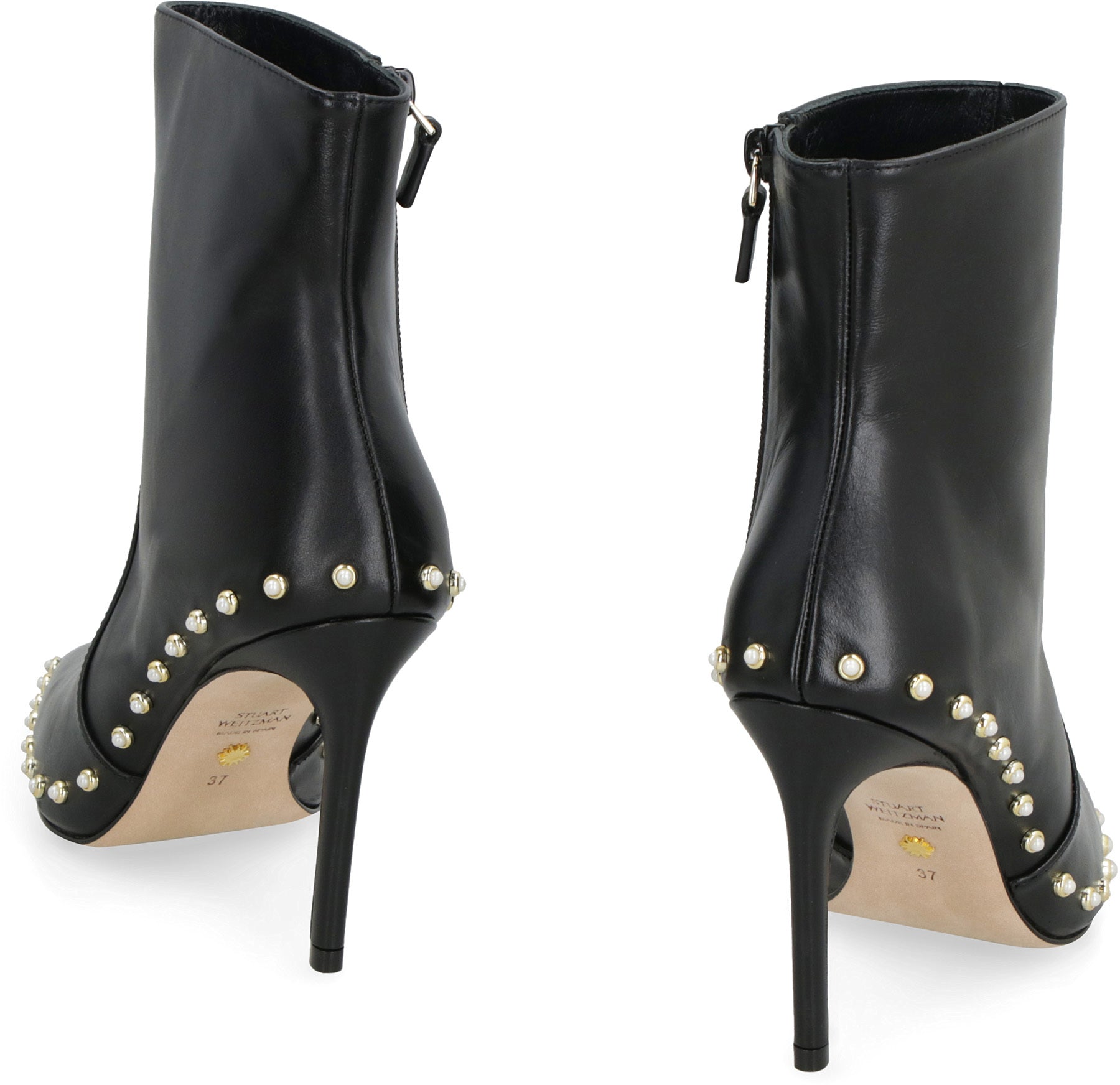 STUART WEITZMAN Pointy-Toe Ankle Boots with Stiletto Heels