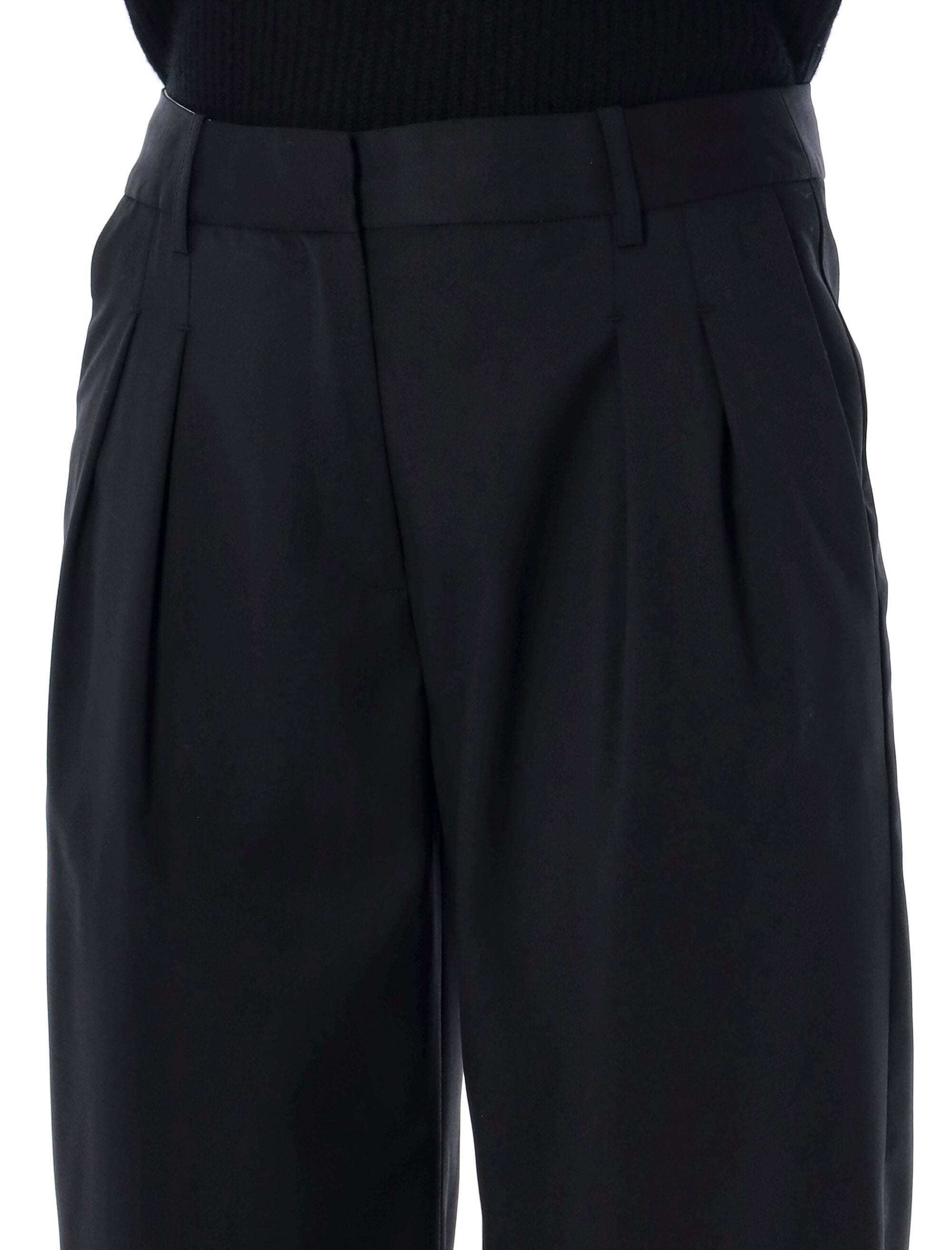 LOULOU High-Waisted Wide-Leg Pants - Size S