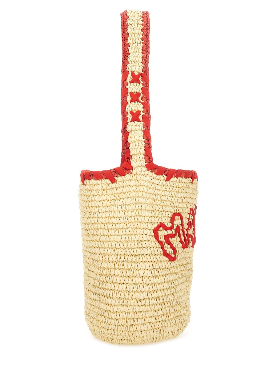 MARNI Mini Raffia Scrunchie Hobo Handbag