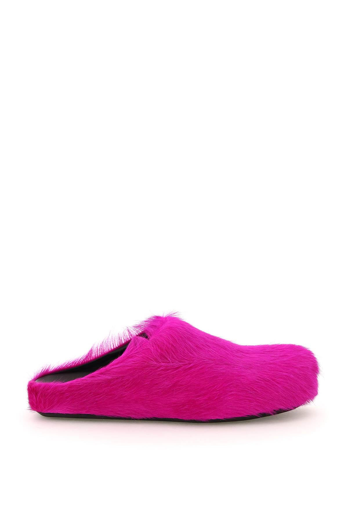 MARNI 100% Leather Hair Fussbett Flat Sandals for Women