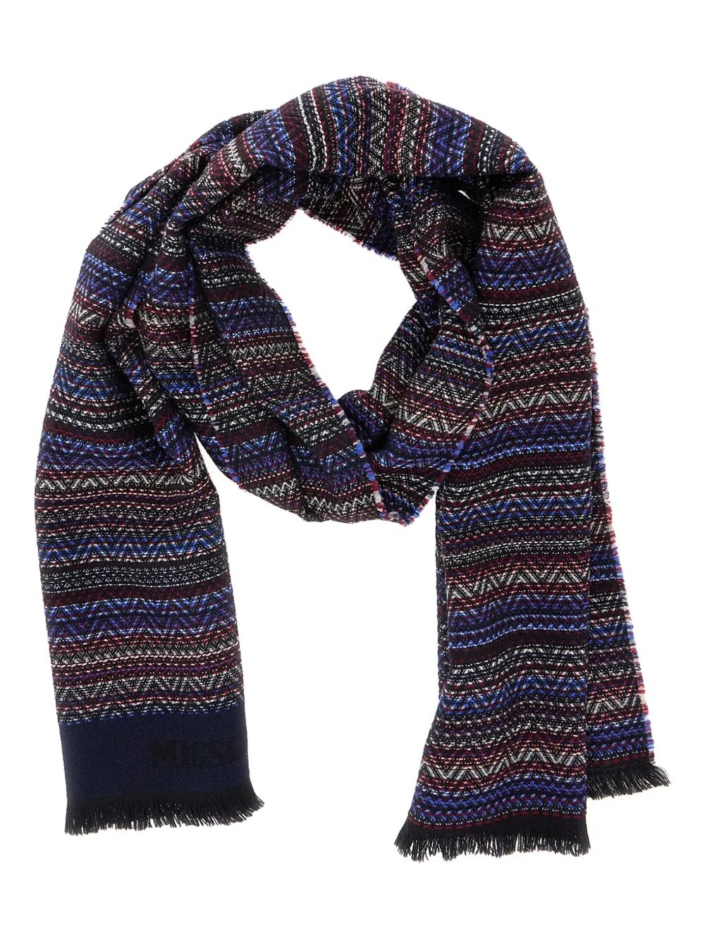 MISSONI Fringed Scarf with Pattern Design