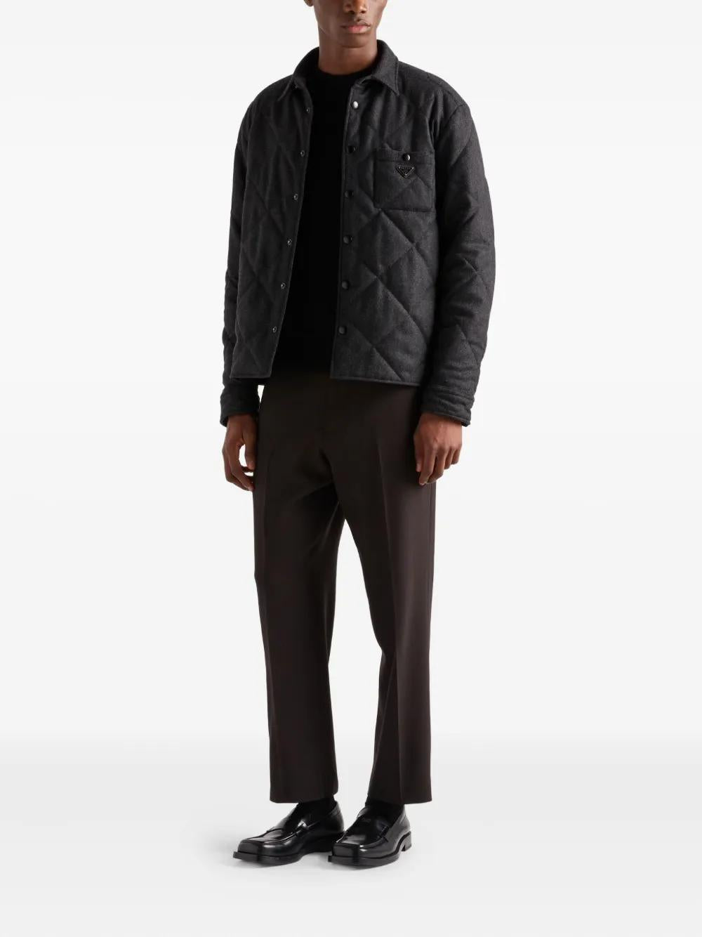 PRADA Cashmere Quilted Shirt Jacket