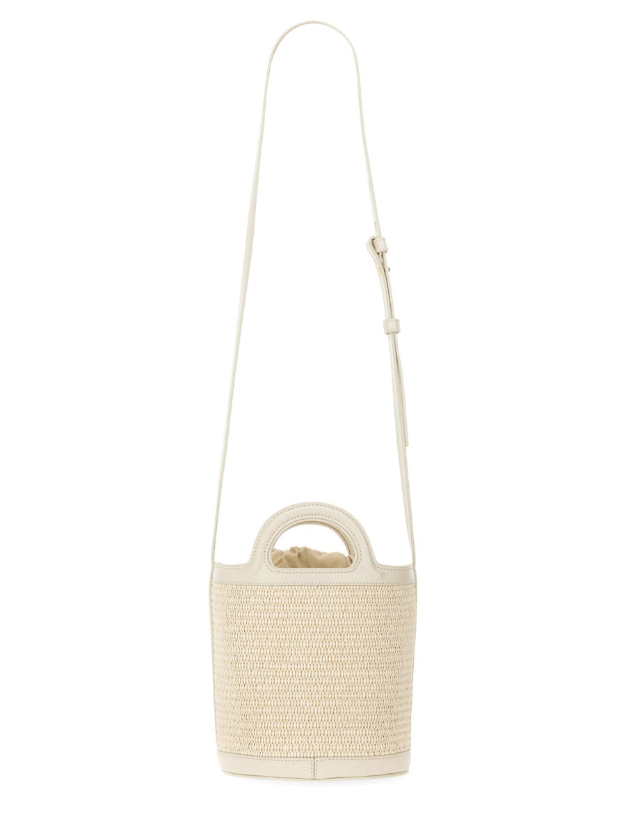 MARNI Stylish Raffia-Effect Bucket Handbag with Drawstring Closure