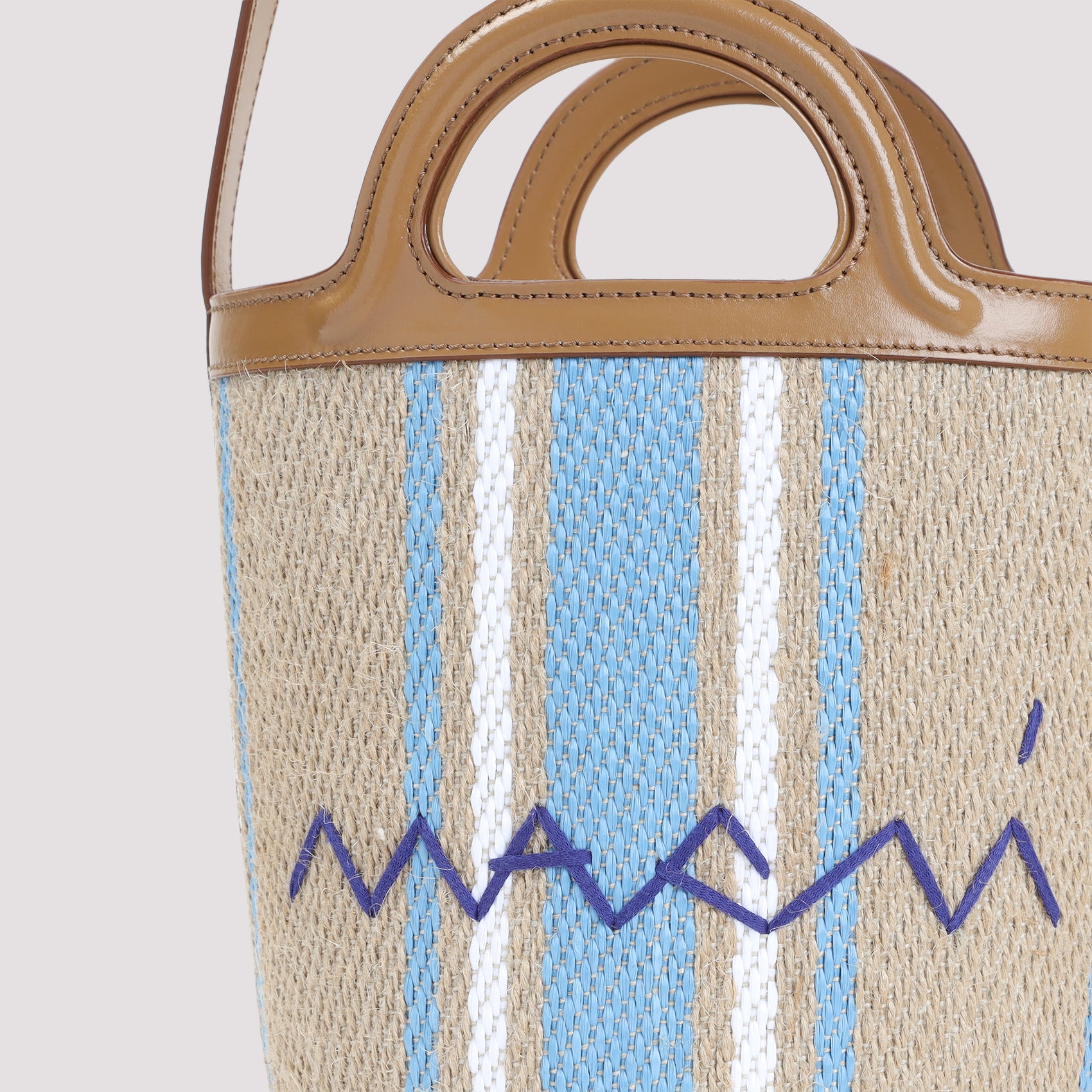 MARNI Striped Raffia Basket Handbag