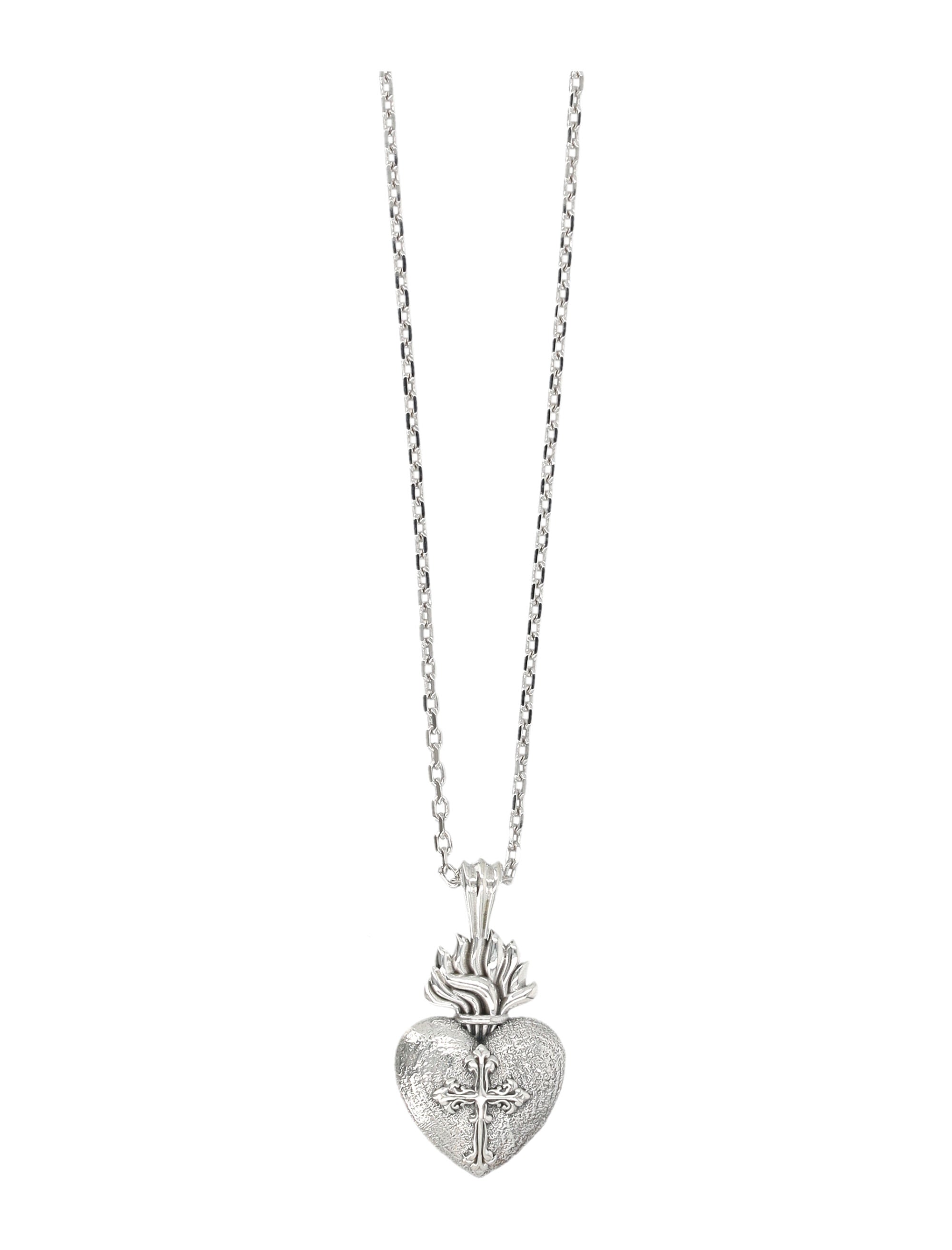 EMANUELE BICOCCHI Sacred Heart Necklace with Grumetta Chain - 58 cm