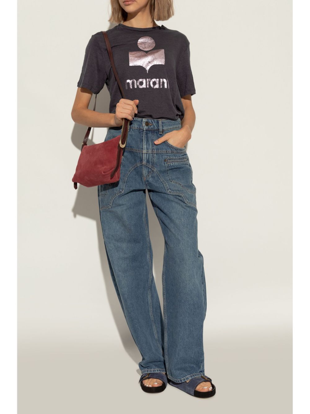 ISABEL MARANT Chic Suede Leather Sandals with Buckle Strap Fastening