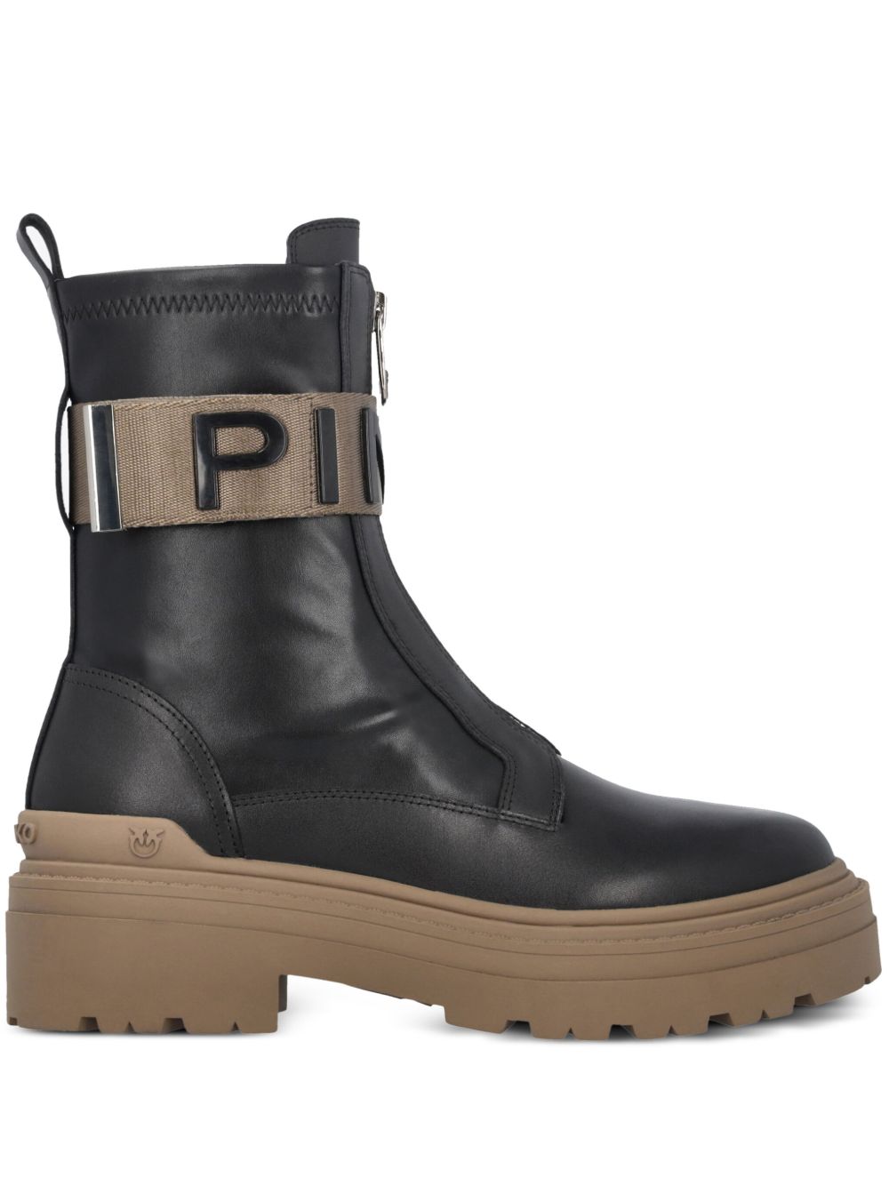 PINKO Women's 100% Leather Zip Boots