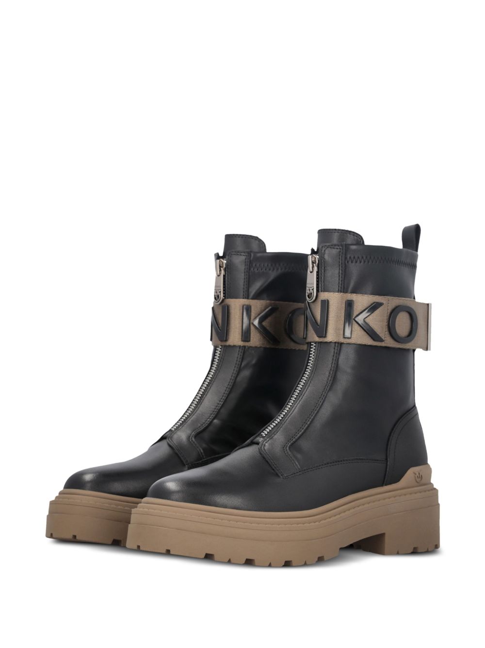 PINKO Women's 100% Leather Zip Boots