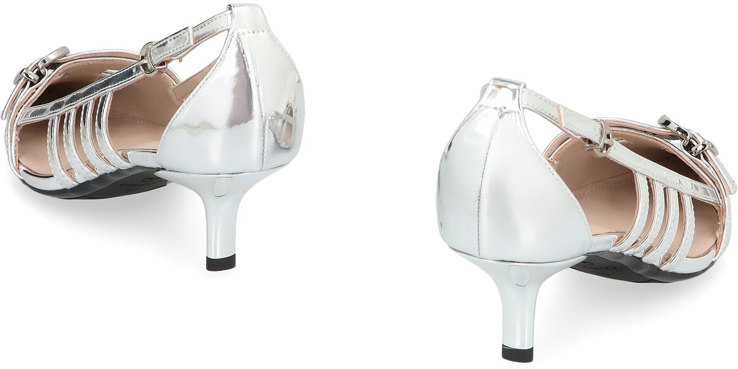 PINKO Pointy-Toe Slingbacks with Decorative Buckle